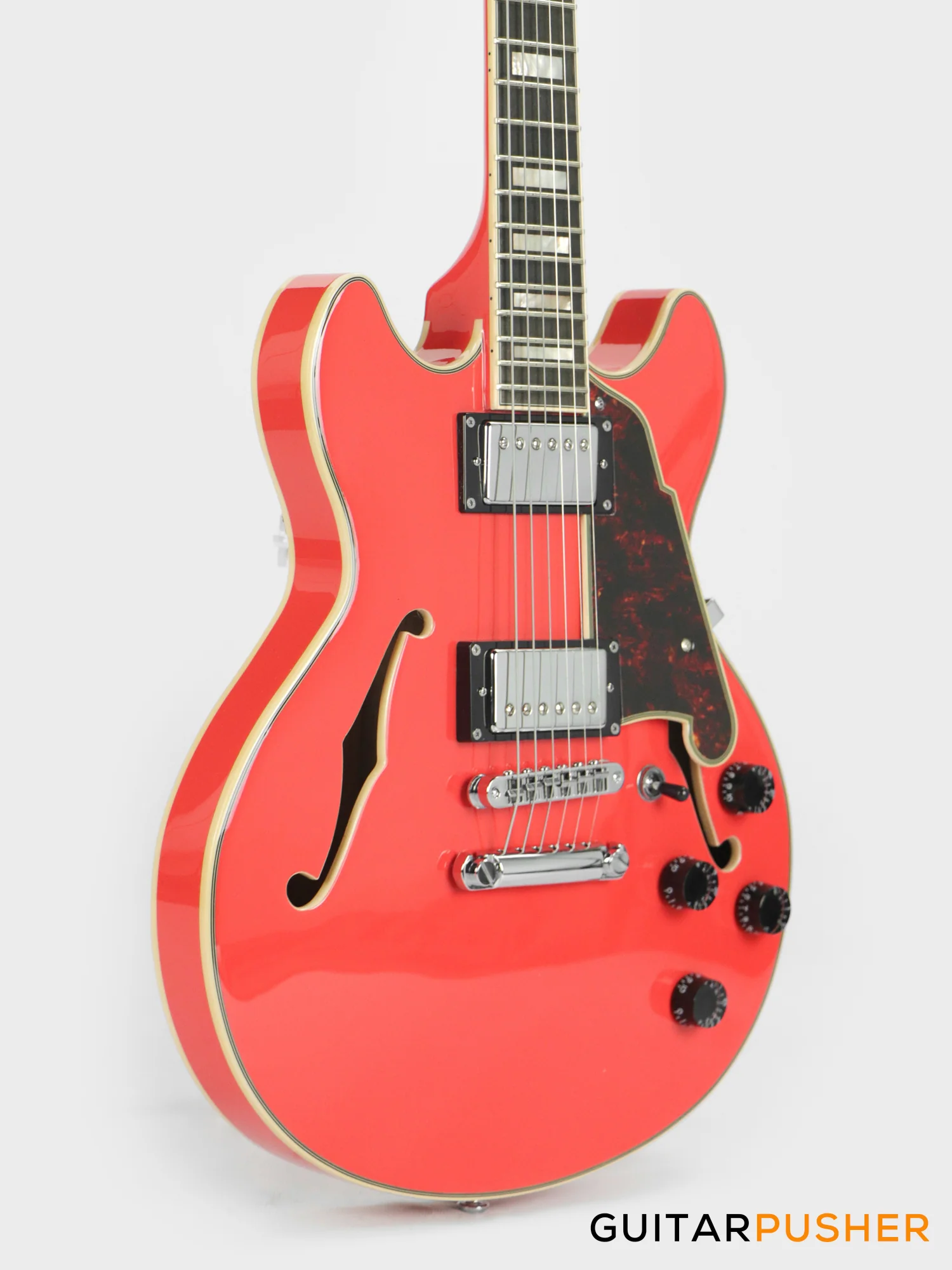 D'Angelico Premier Mini DC Fiesta Red Electric Guitar - Image 5