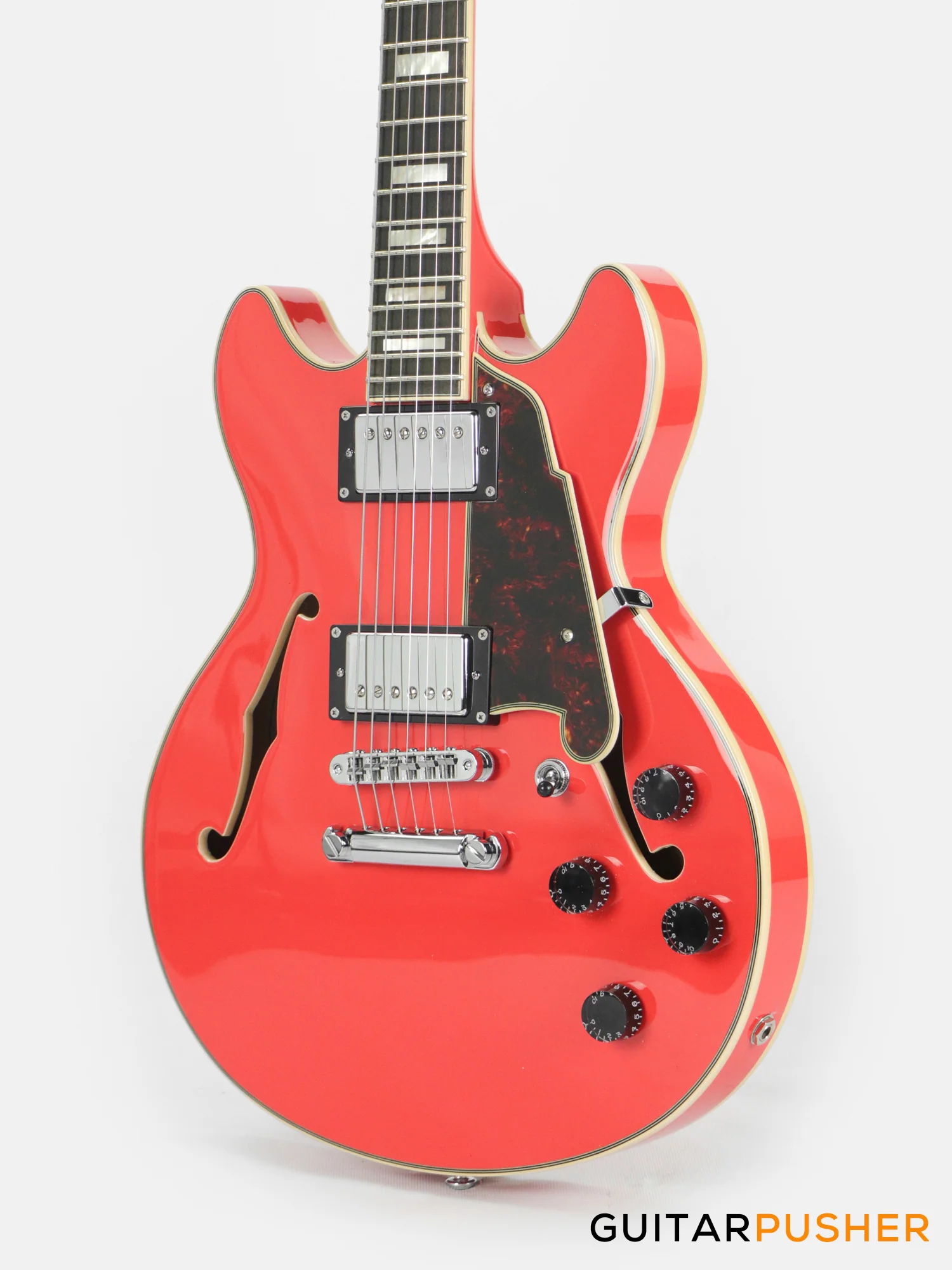 D'Angelico Premier Mini DC Fiesta Red Electric Guitar - Image 9