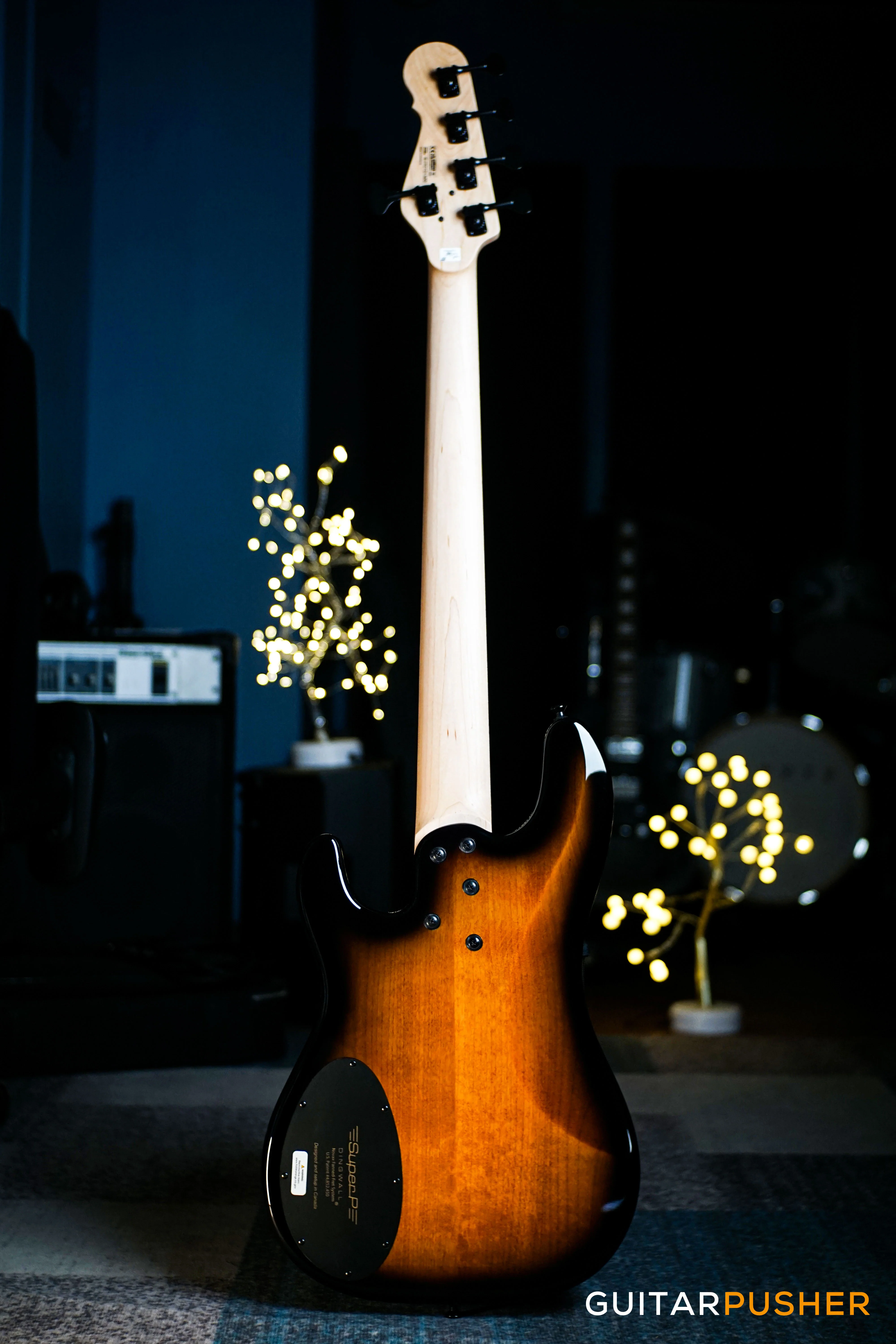 Dingwall SP1 5-String Fanned Fret Bass - Gloss Vintageburst w/ Matte Coco Gold Pickguard - Image 6