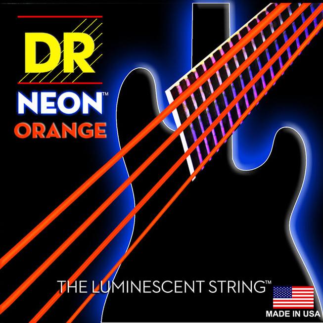 DR Neon Orange 4-String Bass Guitar Strings with K3