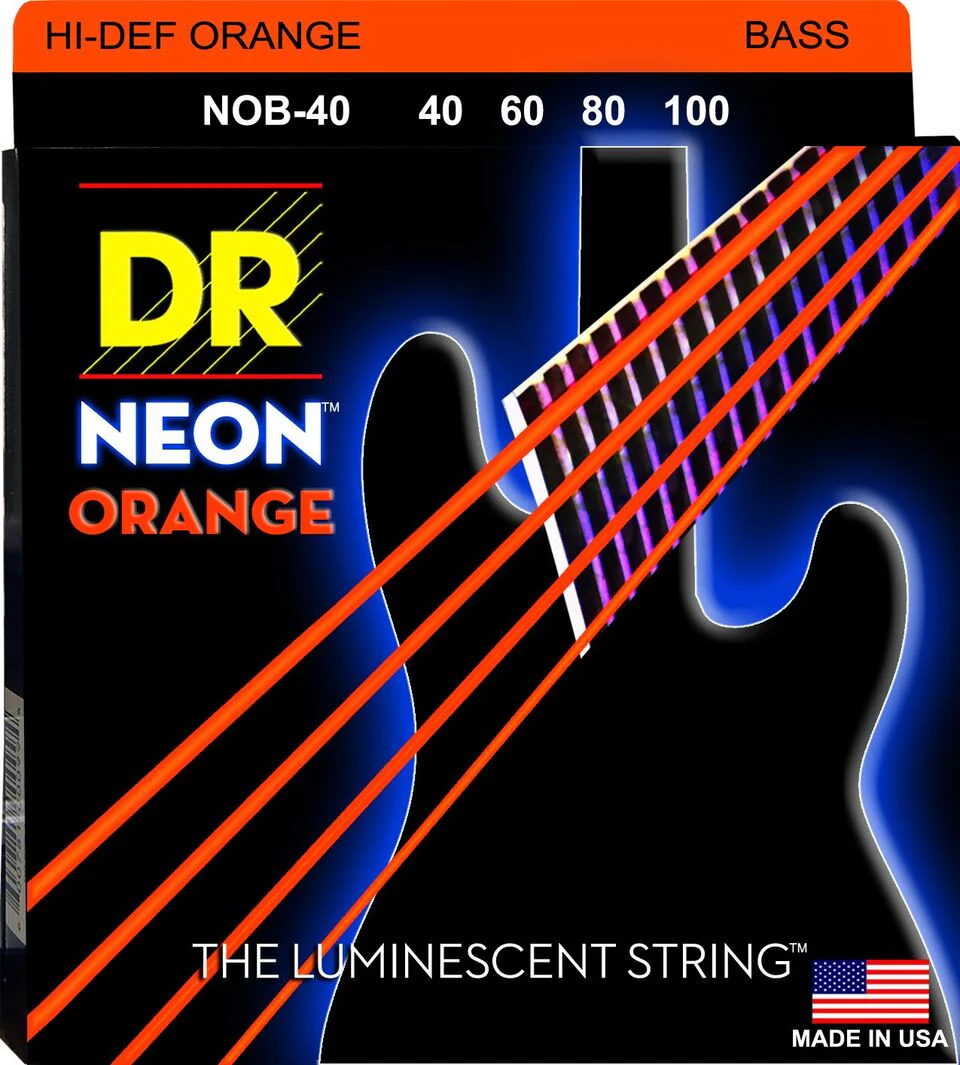 DR Neon Orange 4-String Bass Guitar Strings with K3 - Image 4