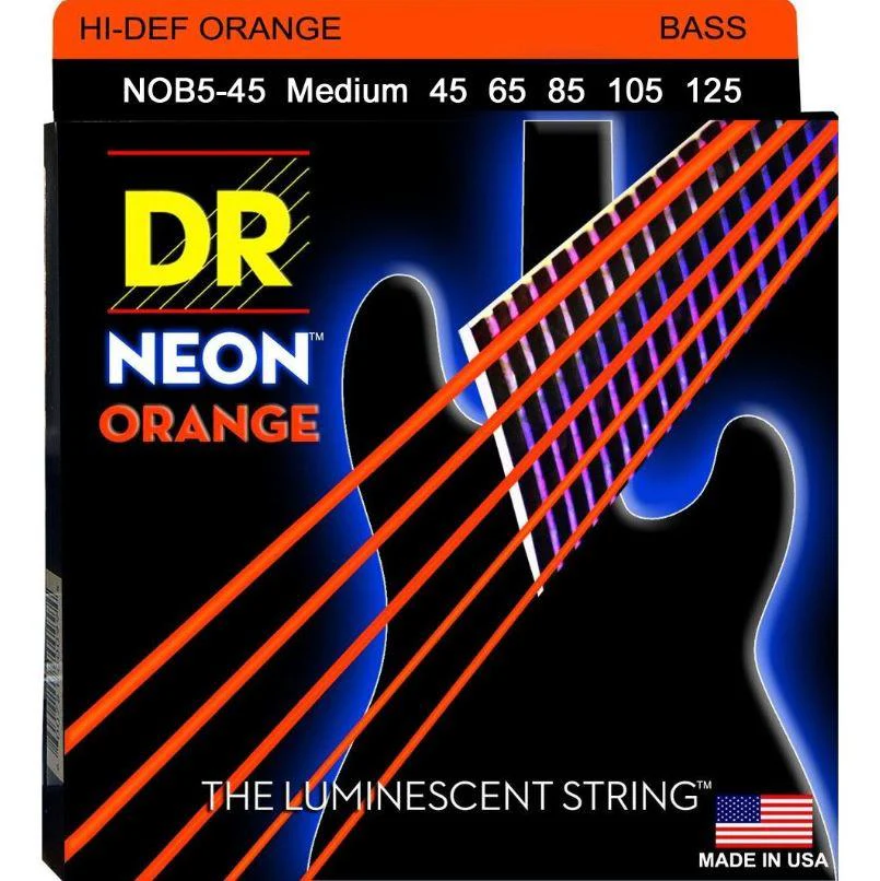 DR Neon Orange 4-String Bass Guitar Strings with K3 - Image 7