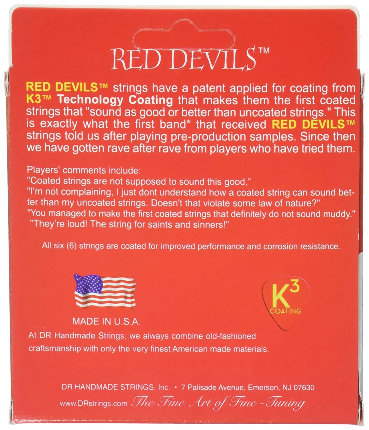 DR Red Devils K3 Coated Electric Guitar Strings - Image 3