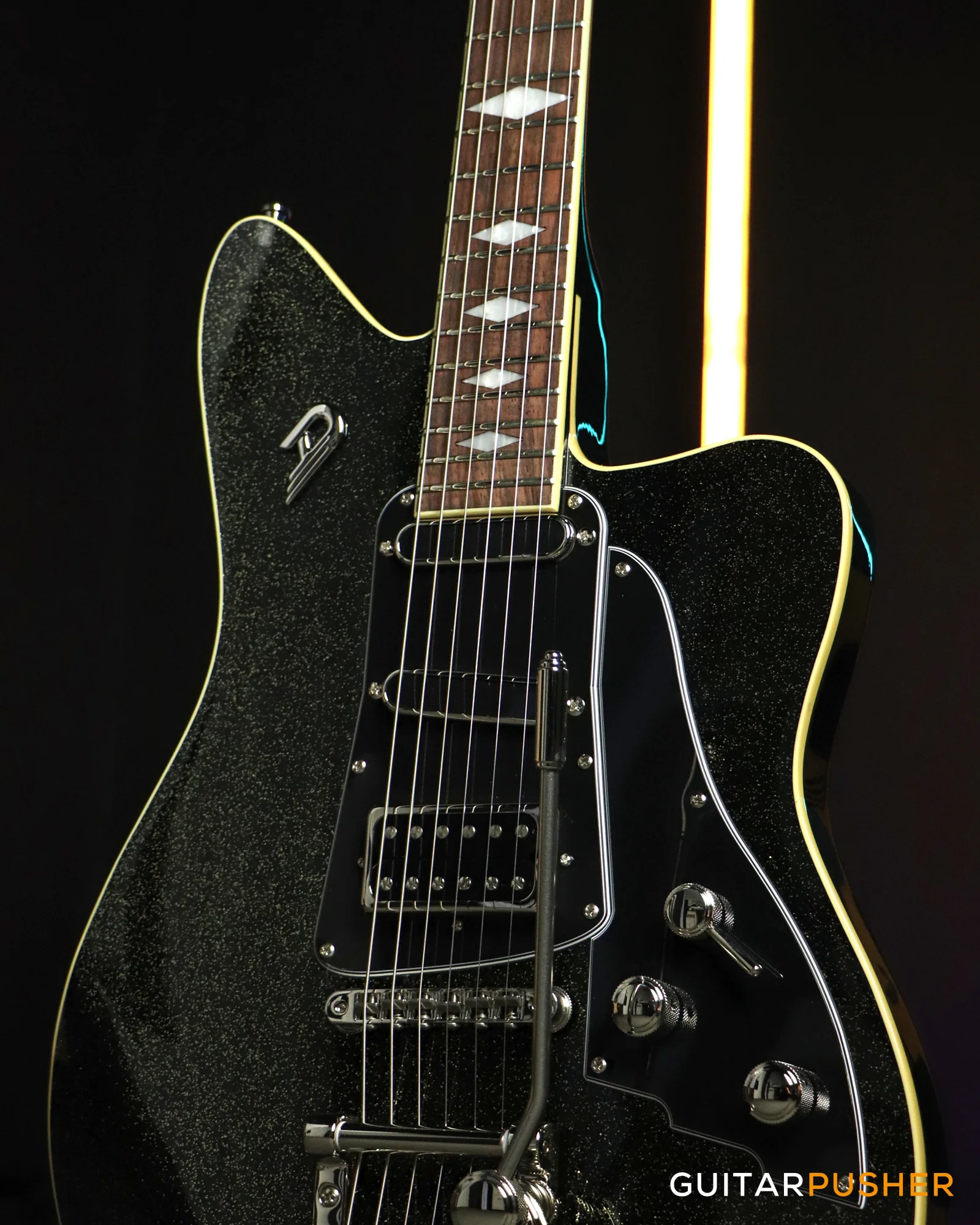 Duesenberg Guitars Paloma Electric Guitar (Black Sparkle) w/ Padded Gigbag - Image 3