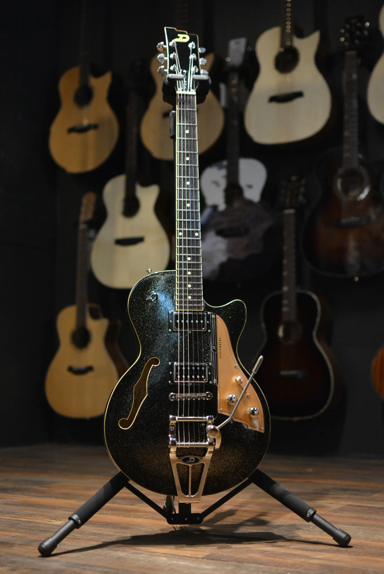 Duesenberg Guitars Starplayer TV Electric Guitar (Black Sparkle) w/ Hard Case - Image 2