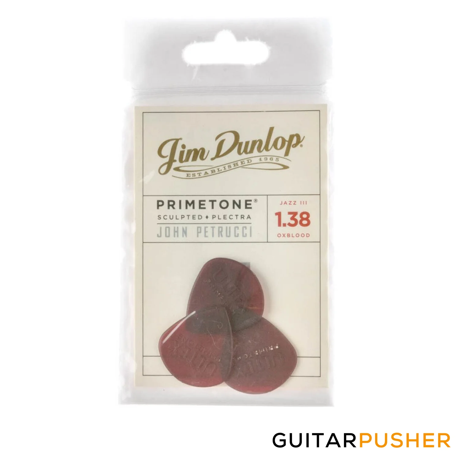 Dunlop 518PJP John Petrucci Primetone Guitar Pick 3-pc Pack - Oxblood - Image 5
