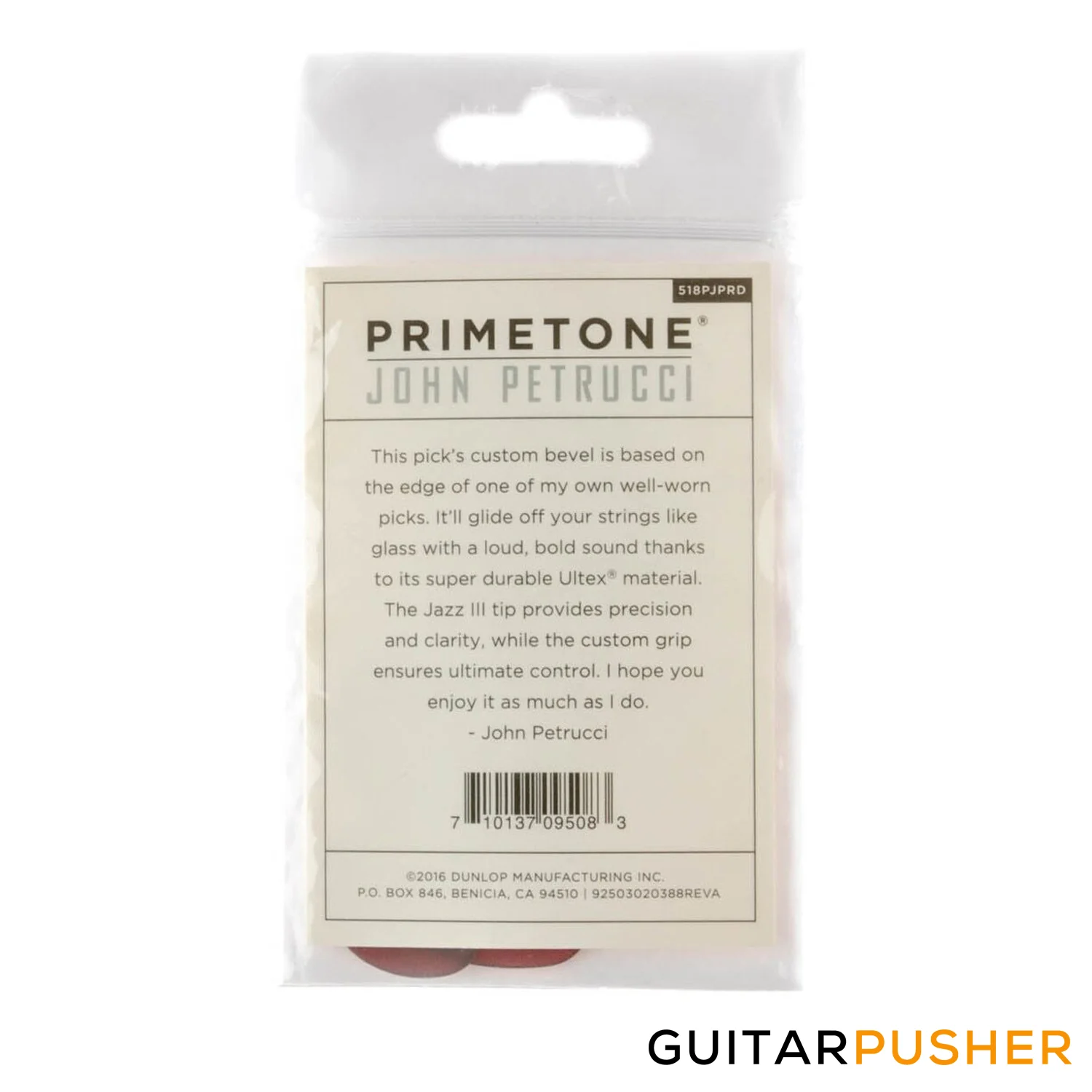 Dunlop 518PJP John Petrucci Primetone Guitar Pick 3-pc Pack - Oxblood - Image 6