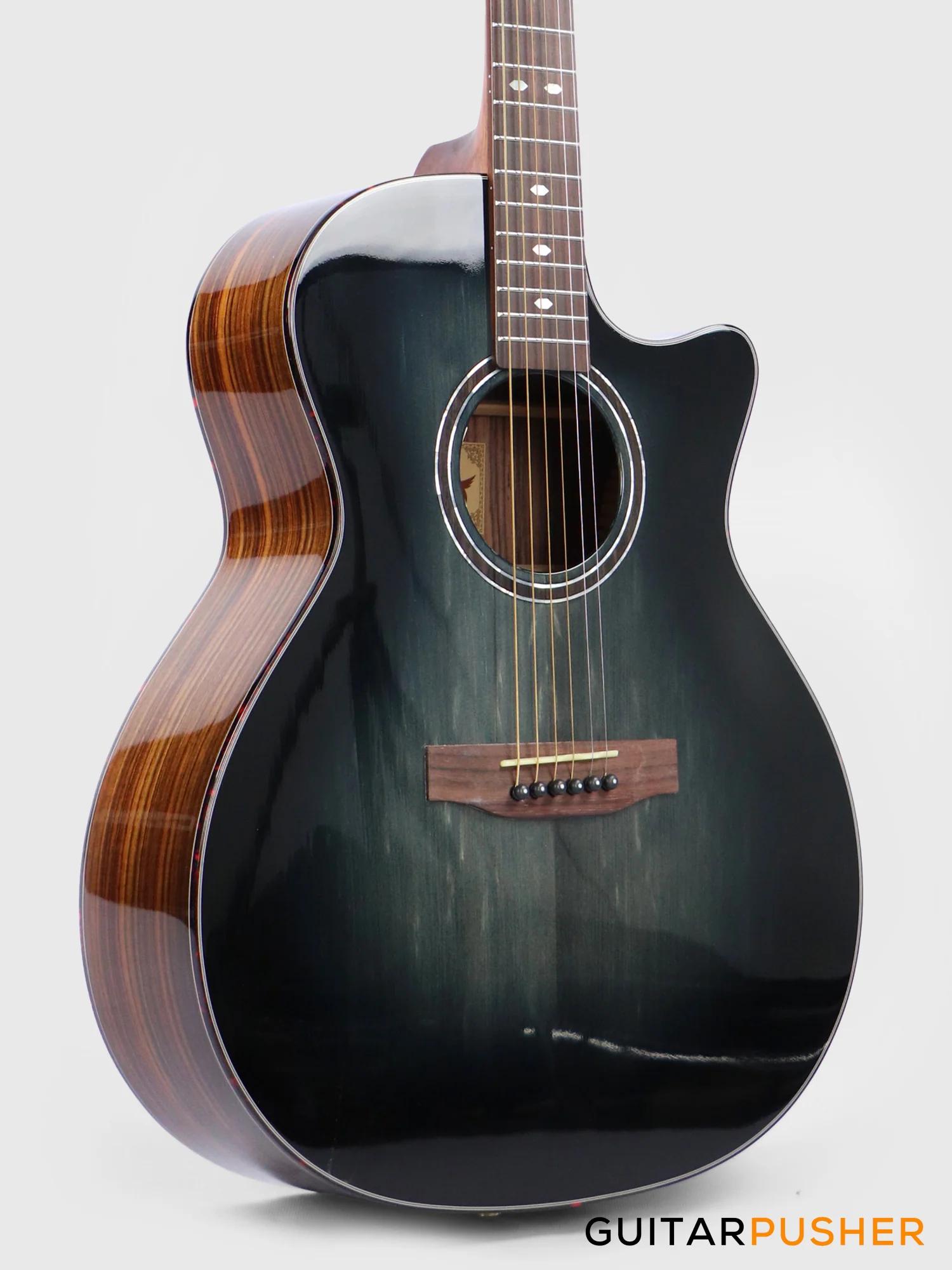 Elegee Adarna Solid Sitka Spruce Top Grand Auditorium Acoustic-Electric Guitar with Dual Pickup System - Blackburst - Image 12