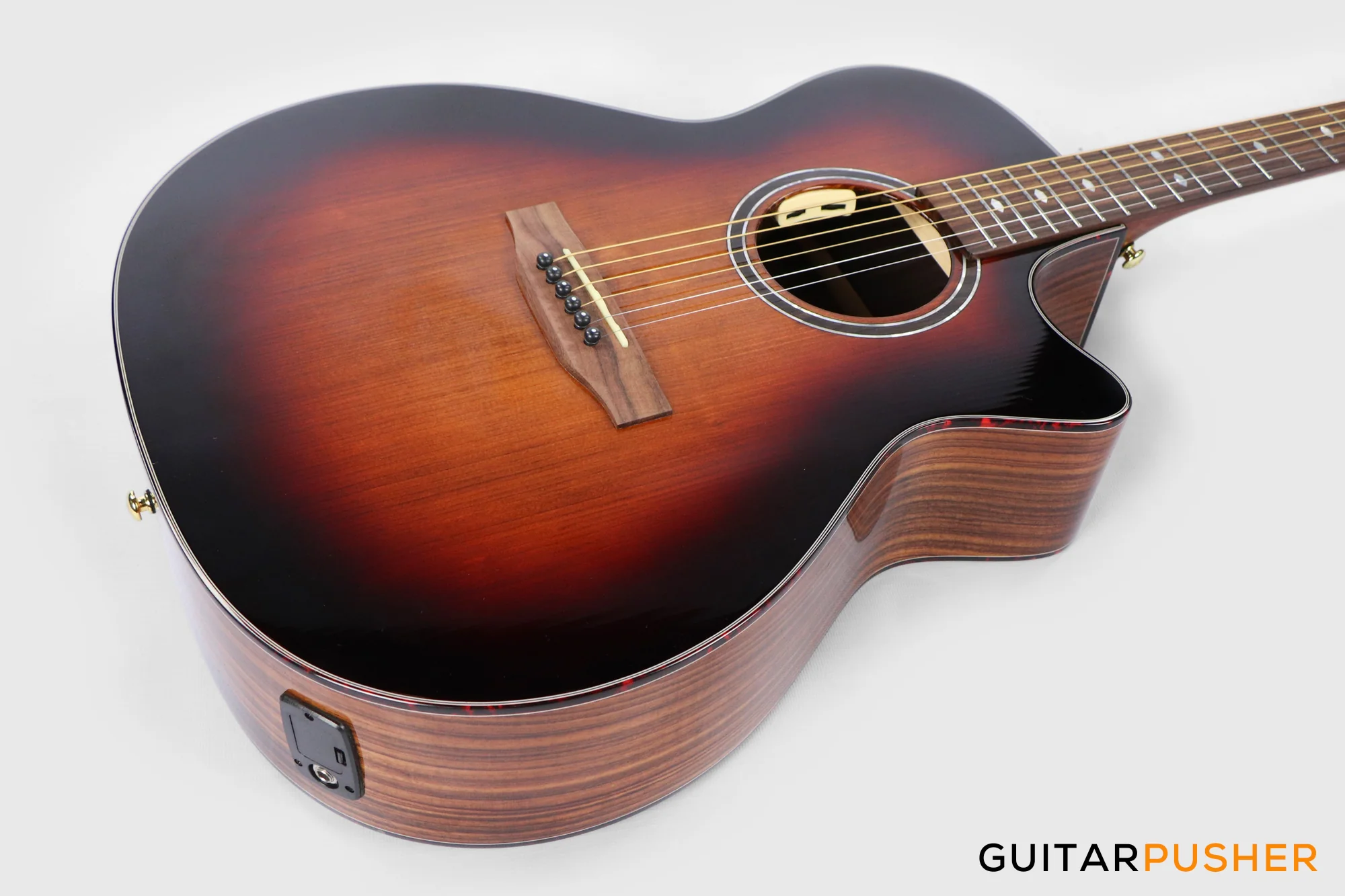 Elegee Adarna Solid Sitka Spruce Top Grand Auditorium Acoustic-Electric Guitar with Dual Pickup System - Sunburst - Image 10