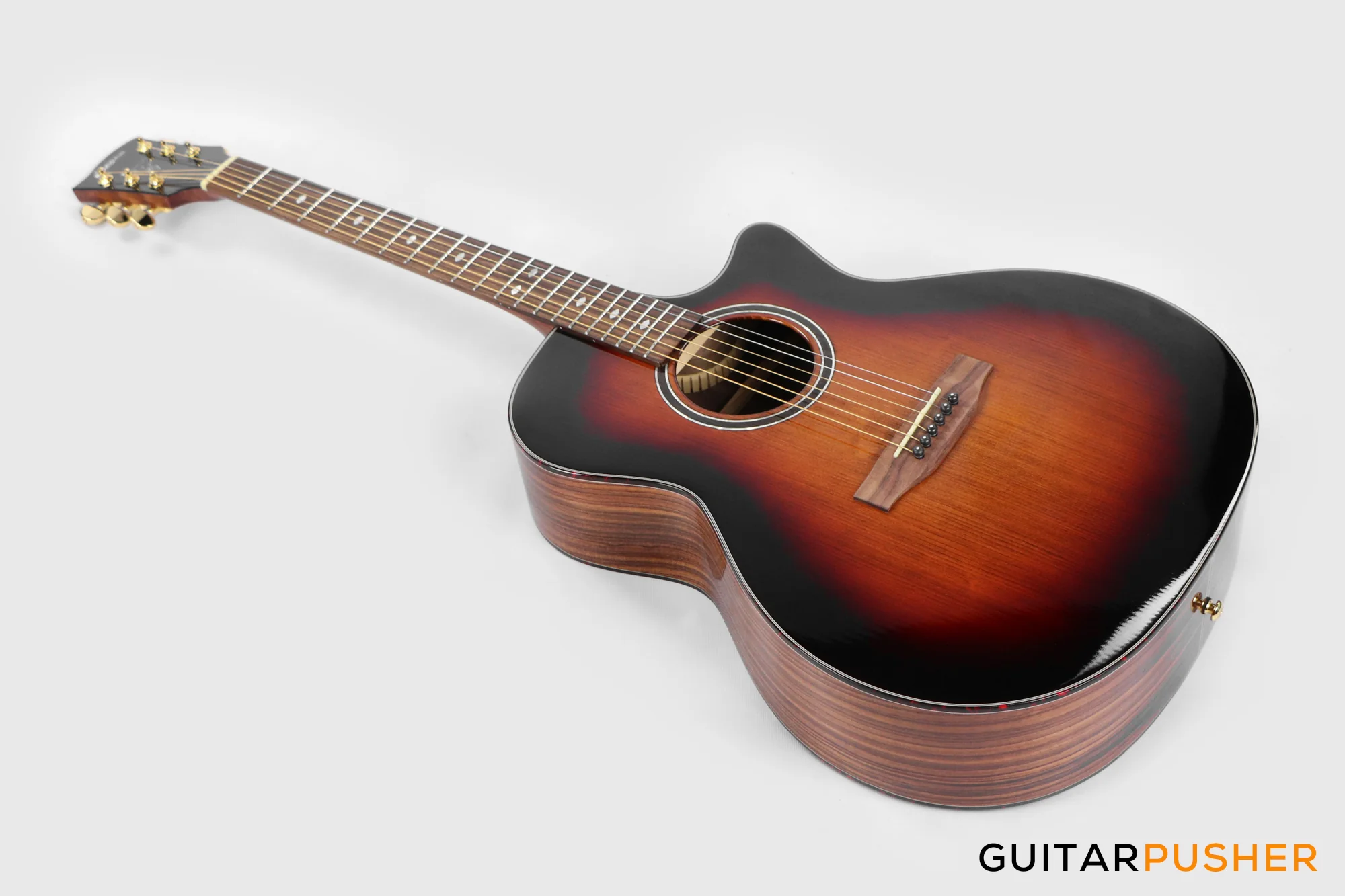 Elegee Adarna Solid Sitka Spruce Top Grand Auditorium Acoustic-Electric Guitar with Dual Pickup System - Sunburst - Image 11