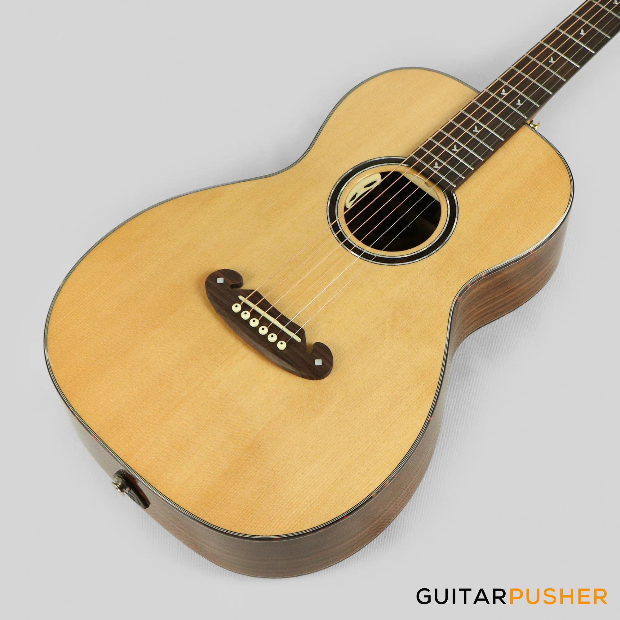 Elegee Lawin Solid Sitka Spruce Top  00 Parlor Acoustic-Electric Guitar with Dual Pickup System - Image 10
