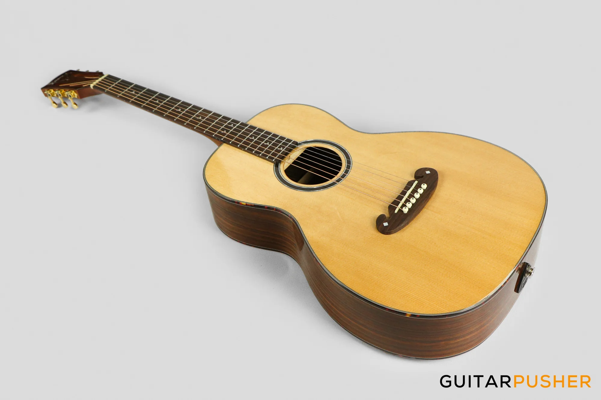 Elegee Lawin Solid Sitka Spruce Top  00 Parlor Acoustic-Electric Guitar with Dual Pickup System - Image 9
