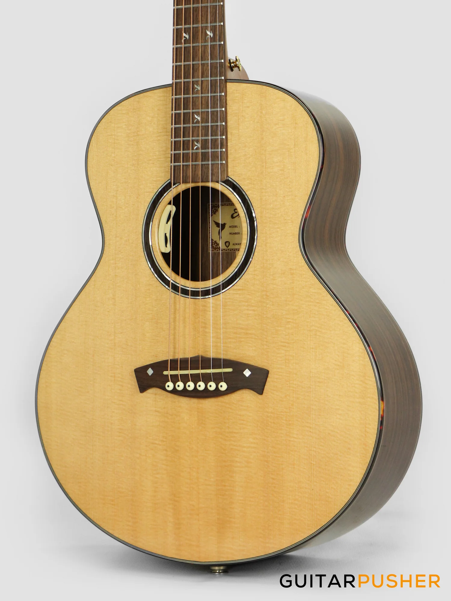 Elegee Mini Maya Solid Sitka Spruce Top GS Mini Acoustic-Electric Guitar with Dual Pickup System - Image 8