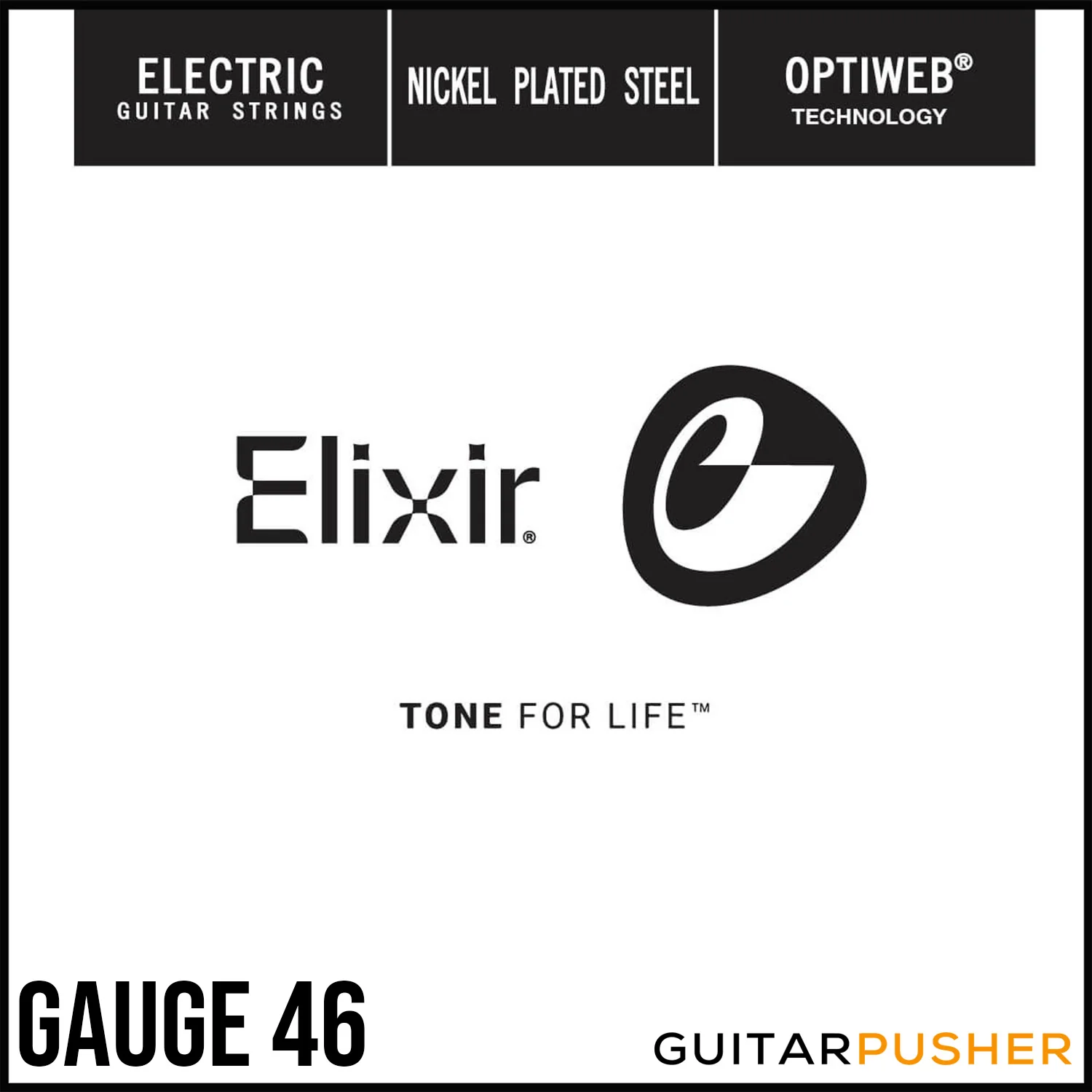 Elixir Electric Nickel Plated Steel Single Electric Guitar String with Optiweb Coating (Gauge 46)