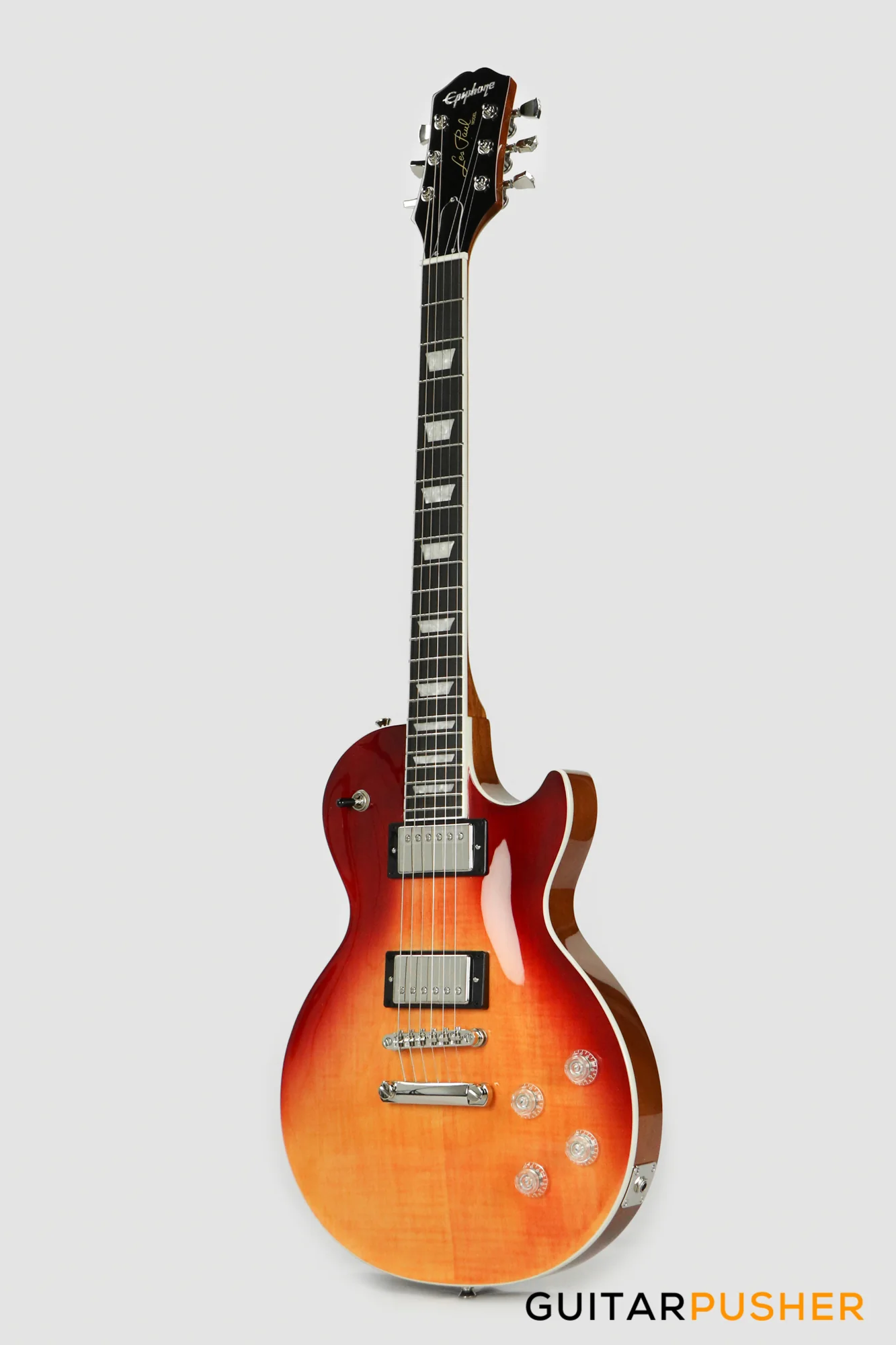 Epiphone Les Paul Modern Figured Electric Guitar - Magma Orange Fade - Image 7