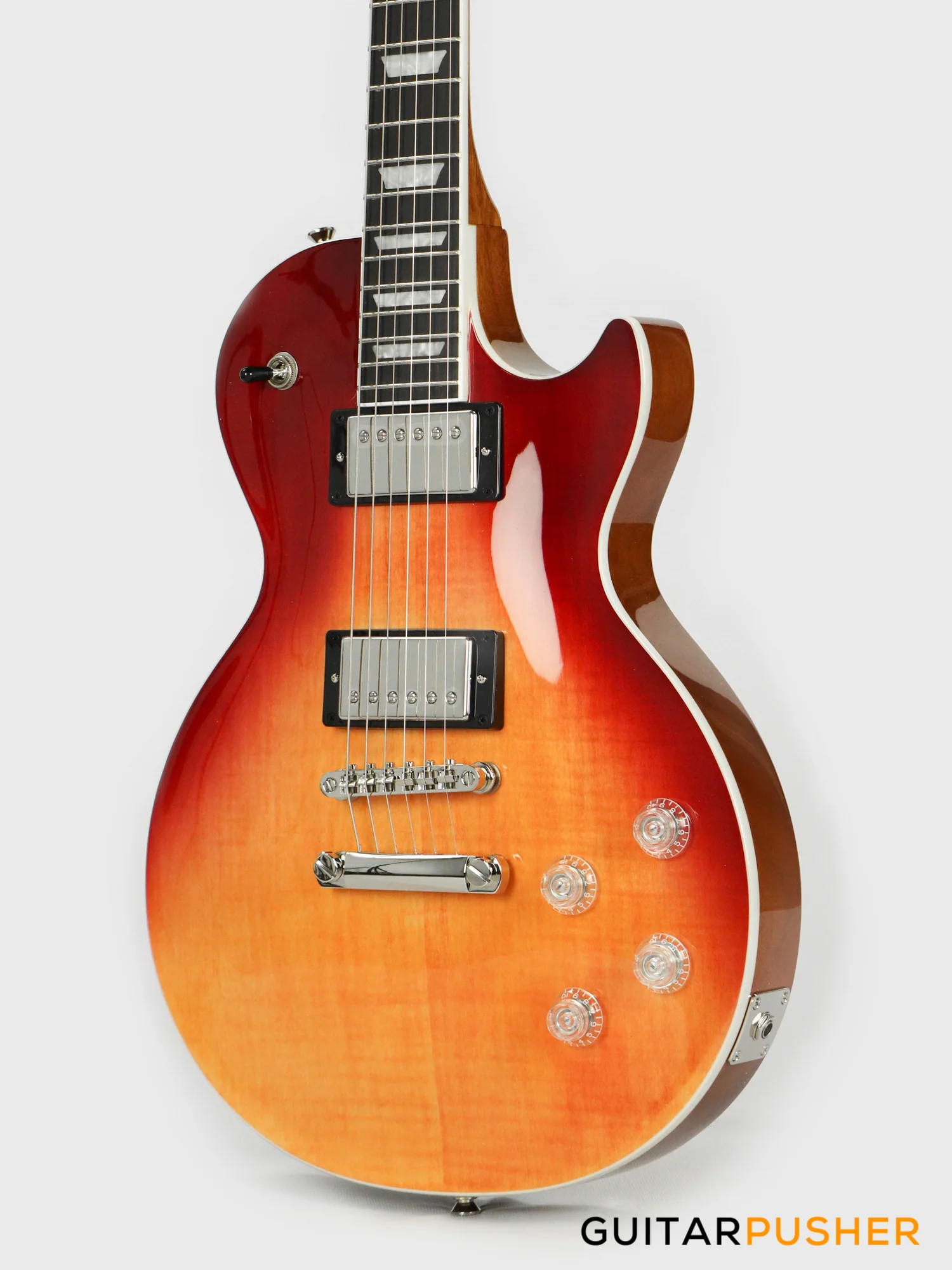 Epiphone Les Paul Modern Figured Electric Guitar - Magma Orange Fade - Image 8