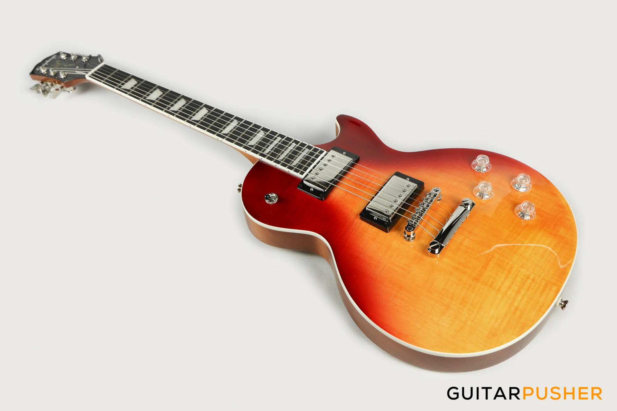 Epiphone Les Paul Modern Figured Electric Guitar - Magma Orange Fade - Image 9