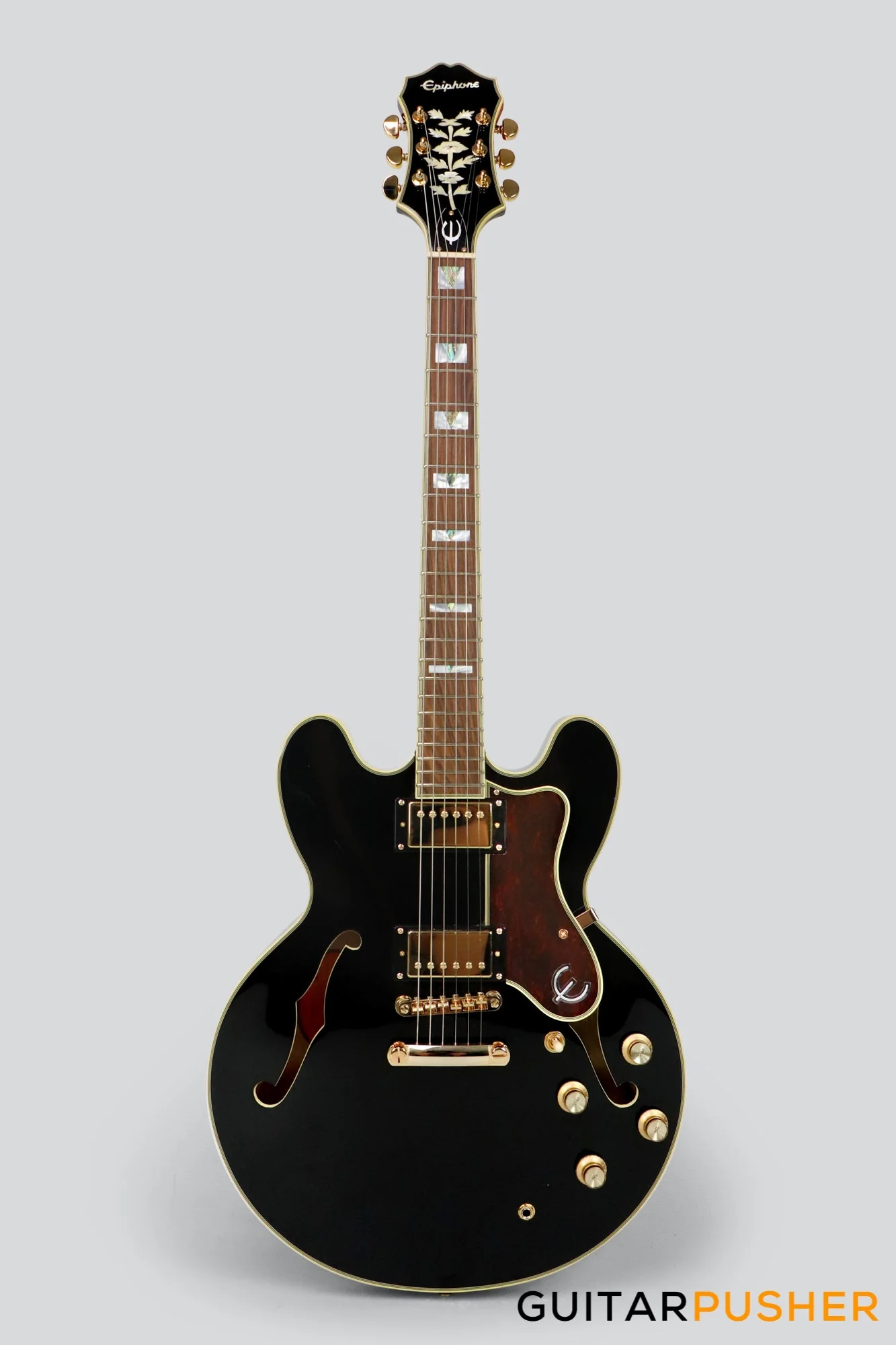 Epiphone Sheraton ii PRO Semi Hollow Electric Guitar - Ebony - Image 2