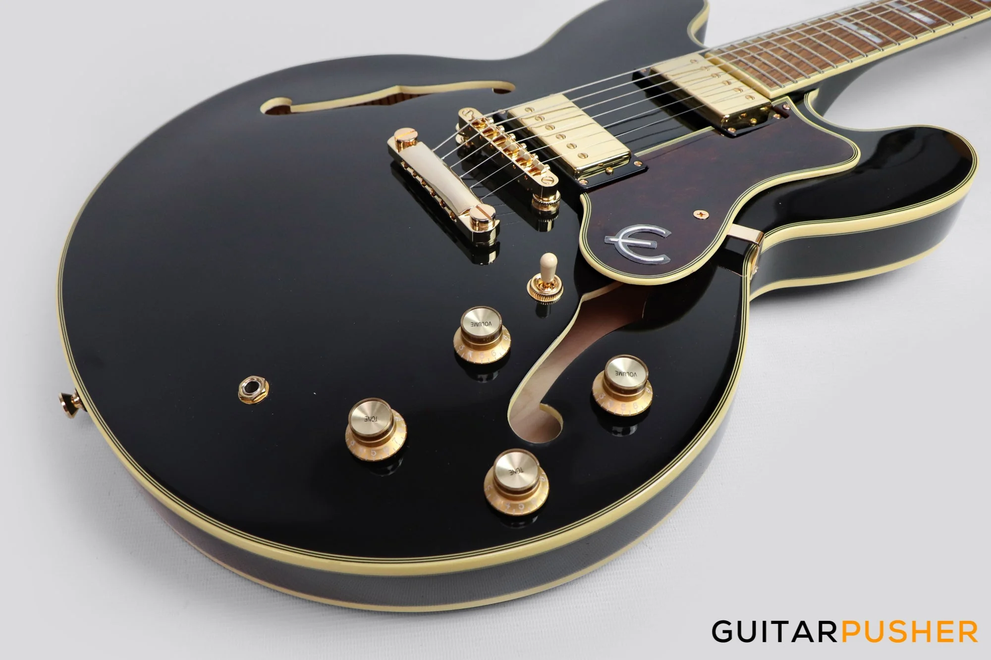 Epiphone Sheraton ii PRO Semi Hollow Electric Guitar - Ebony - Image 8