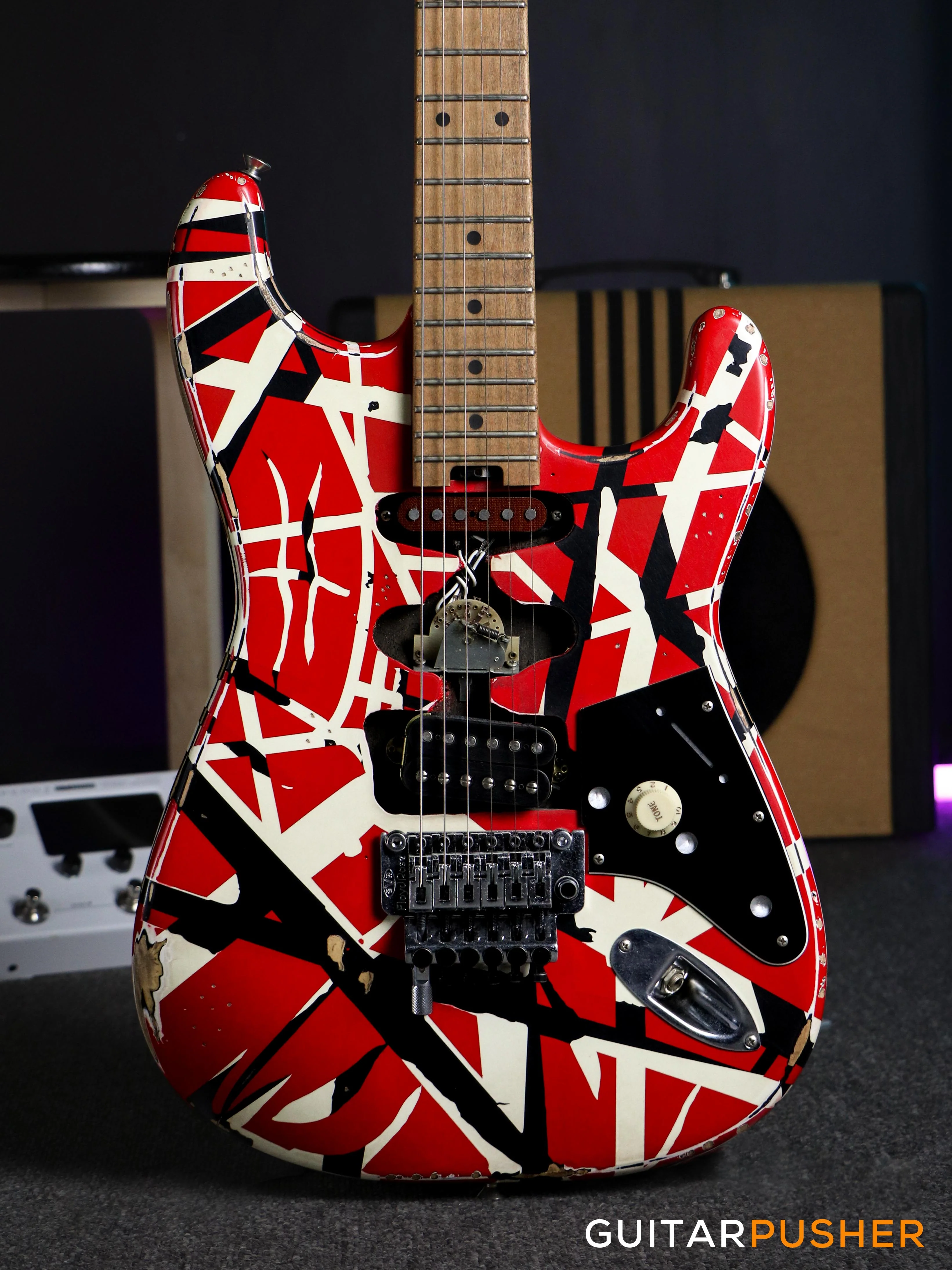 EVH Striped Series Stratocaster Frankie Electric Guitar