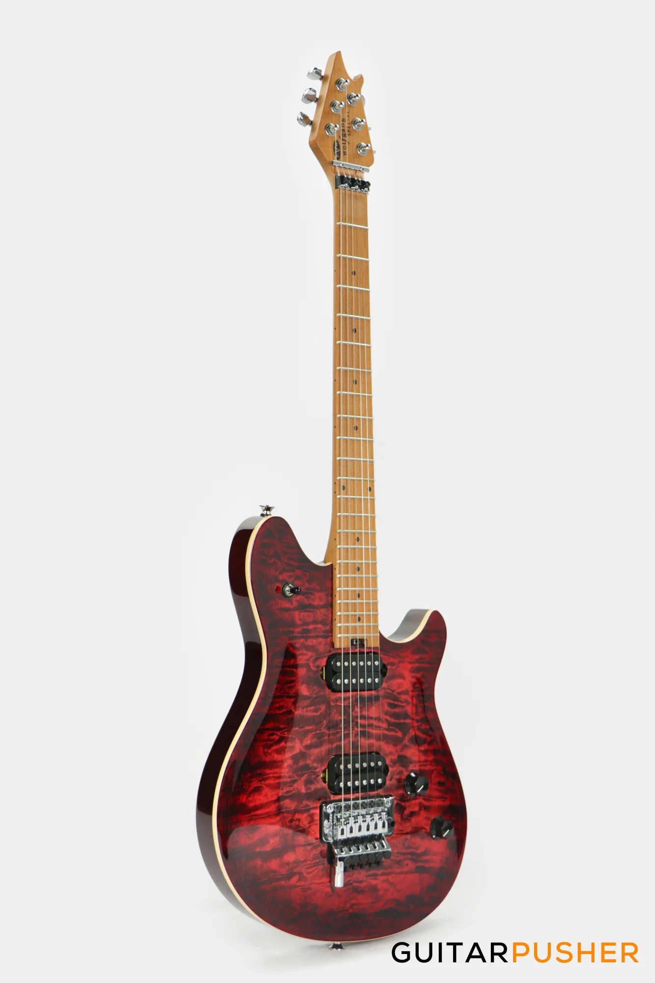 EVH Wolfgang Special Quilt Maple Top, Baked Maple Fretboard Electric Guitar - Sangria - Image 2
