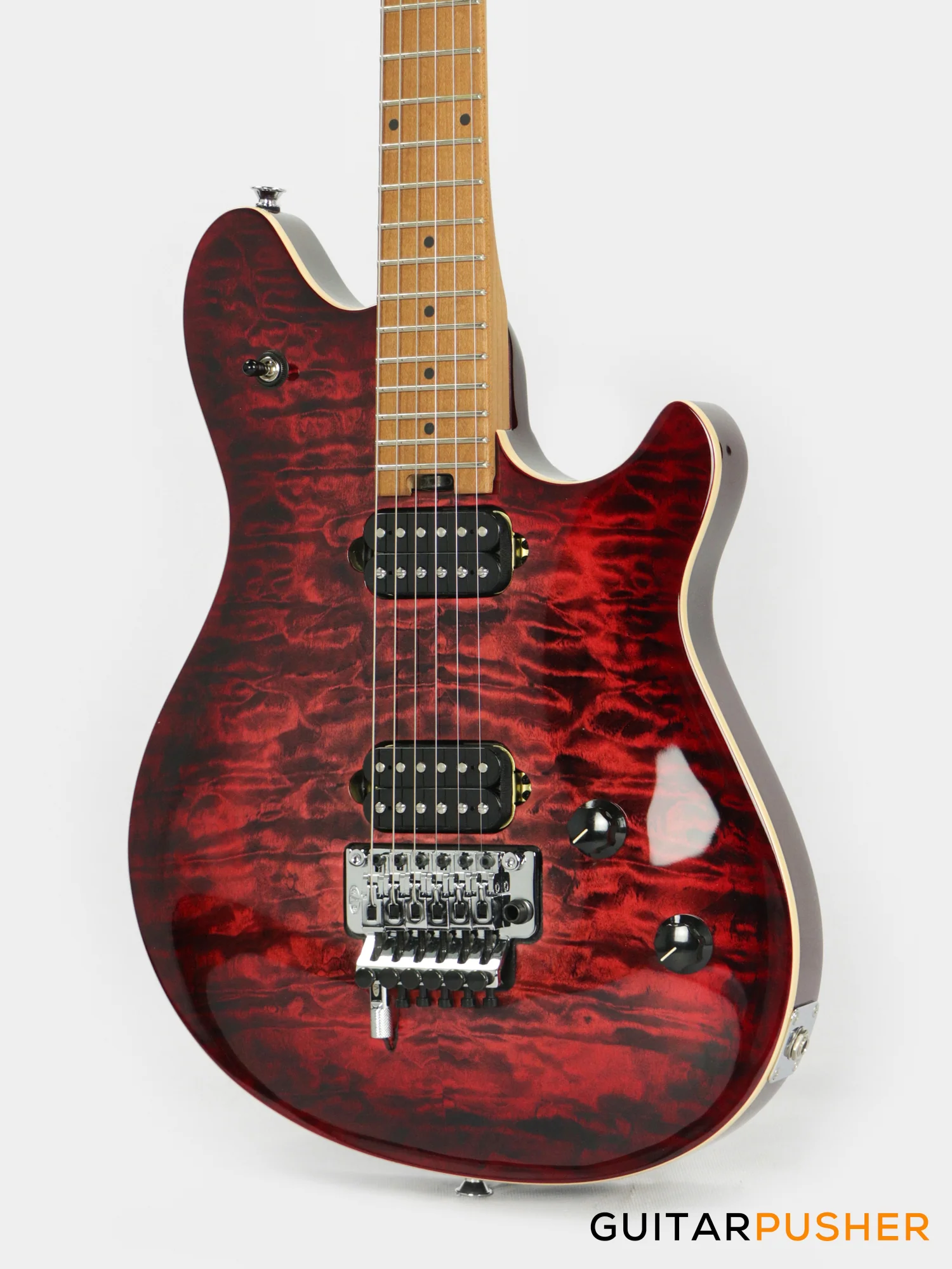 EVH Wolfgang Special Quilt Maple Top, Baked Maple Fretboard Electric Guitar - Sangria - Image 7