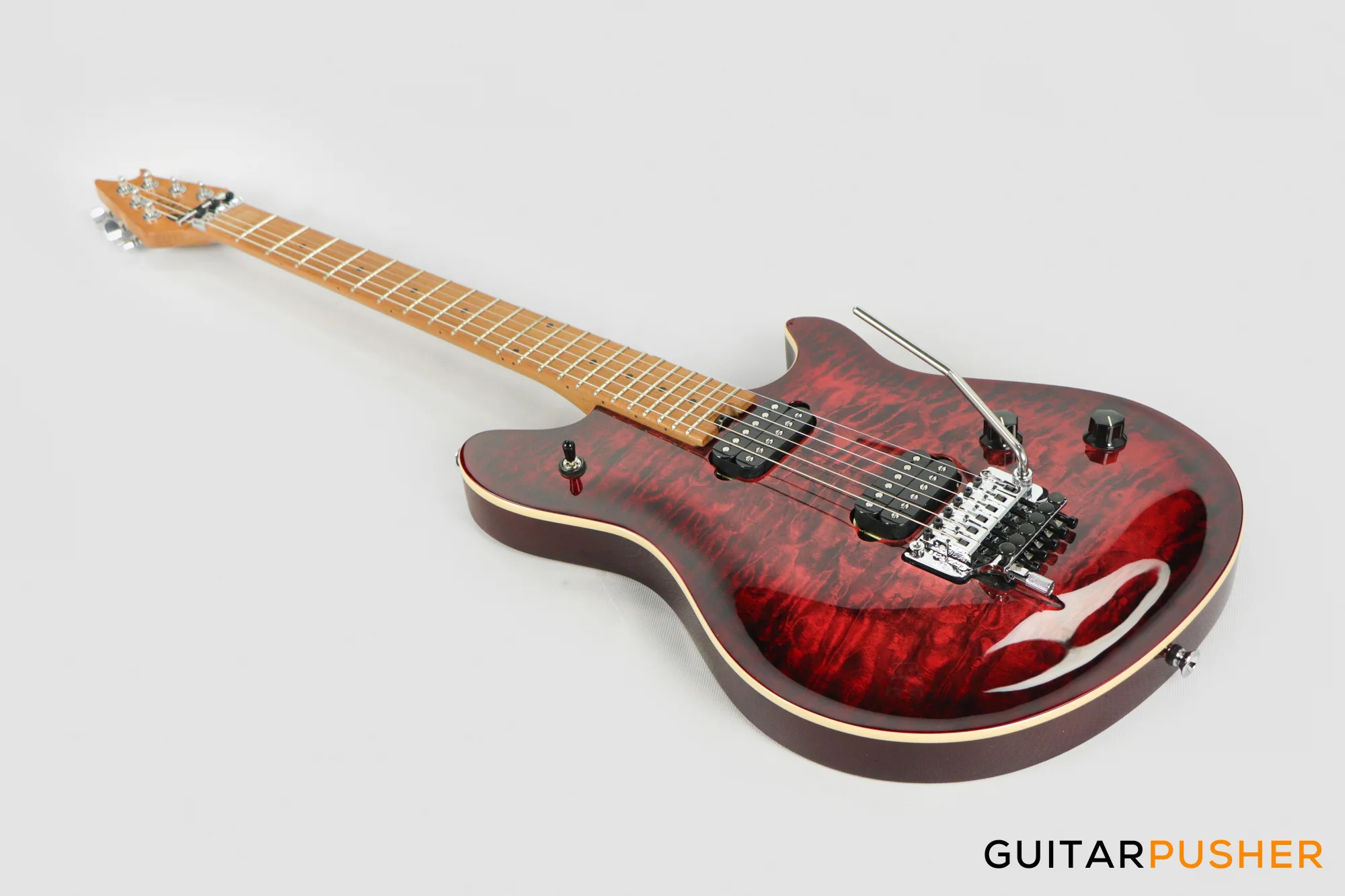 EVH Wolfgang Special Quilt Maple Top, Baked Maple Fretboard Electric Guitar - Sangria - Image 8