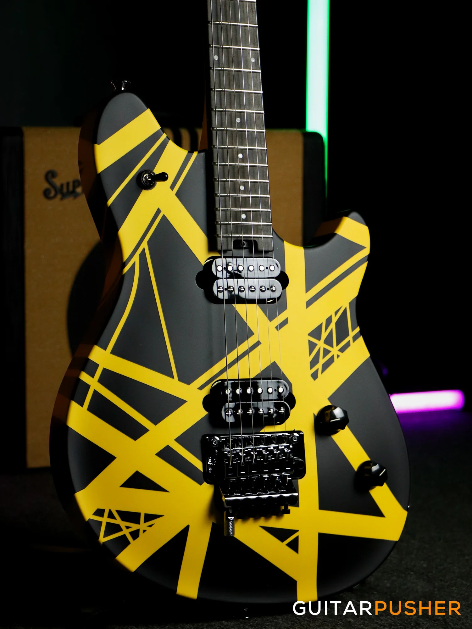EVH Wolfgang Special Striped, Ebony Fretboard - Black w/ Yellow Stripes (5107702316) - Image 5