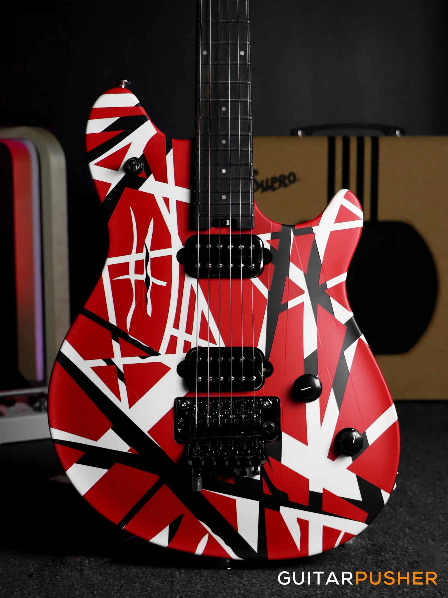 EVH Wolfgang Special Striped, Ebony Fretboard - Red w/ Black & White Stripes (5107702315)