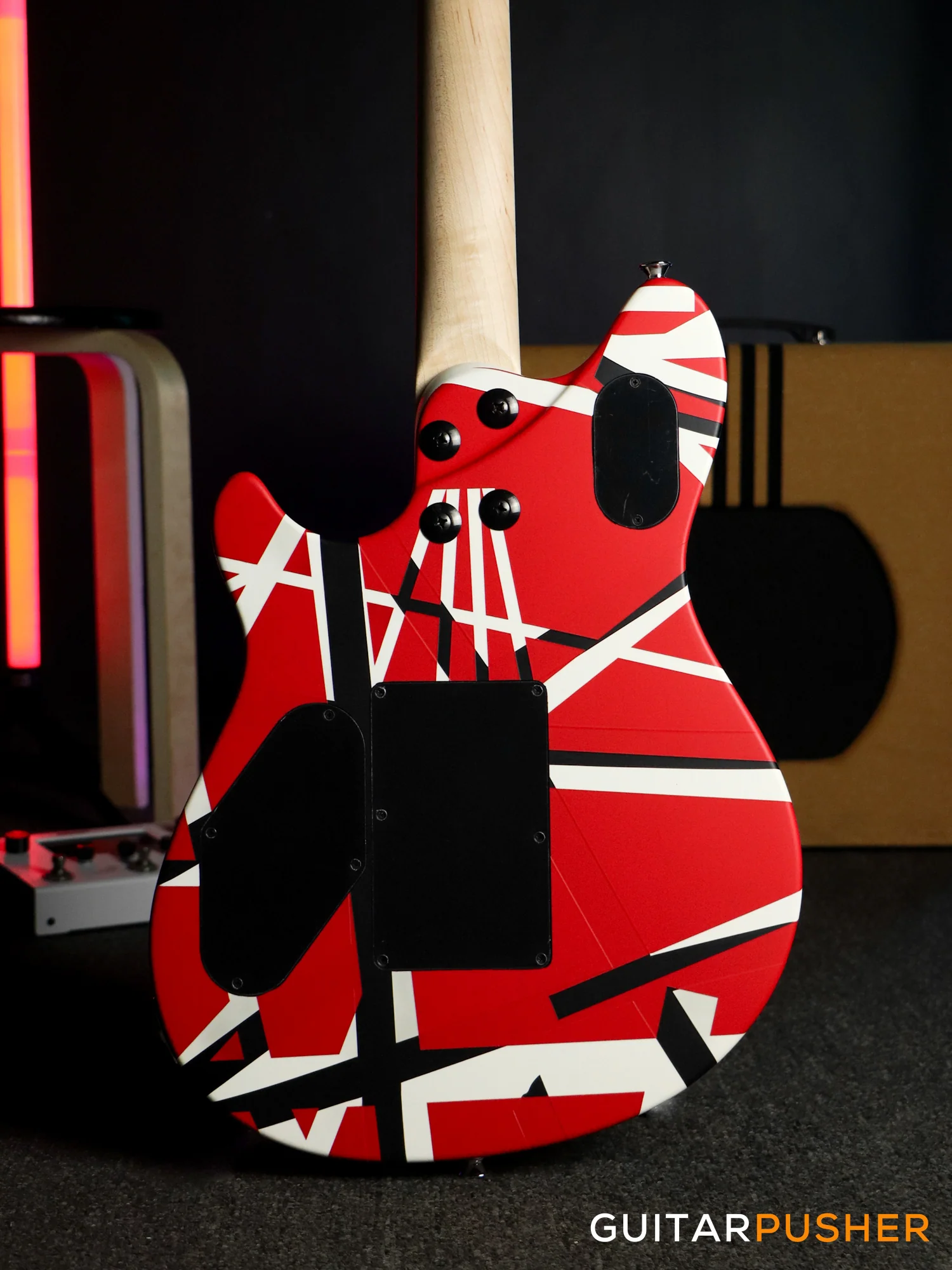 EVH Wolfgang Special Striped, Ebony Fretboard - Red w/ Black & White Stripes (5107702315) - Image 6