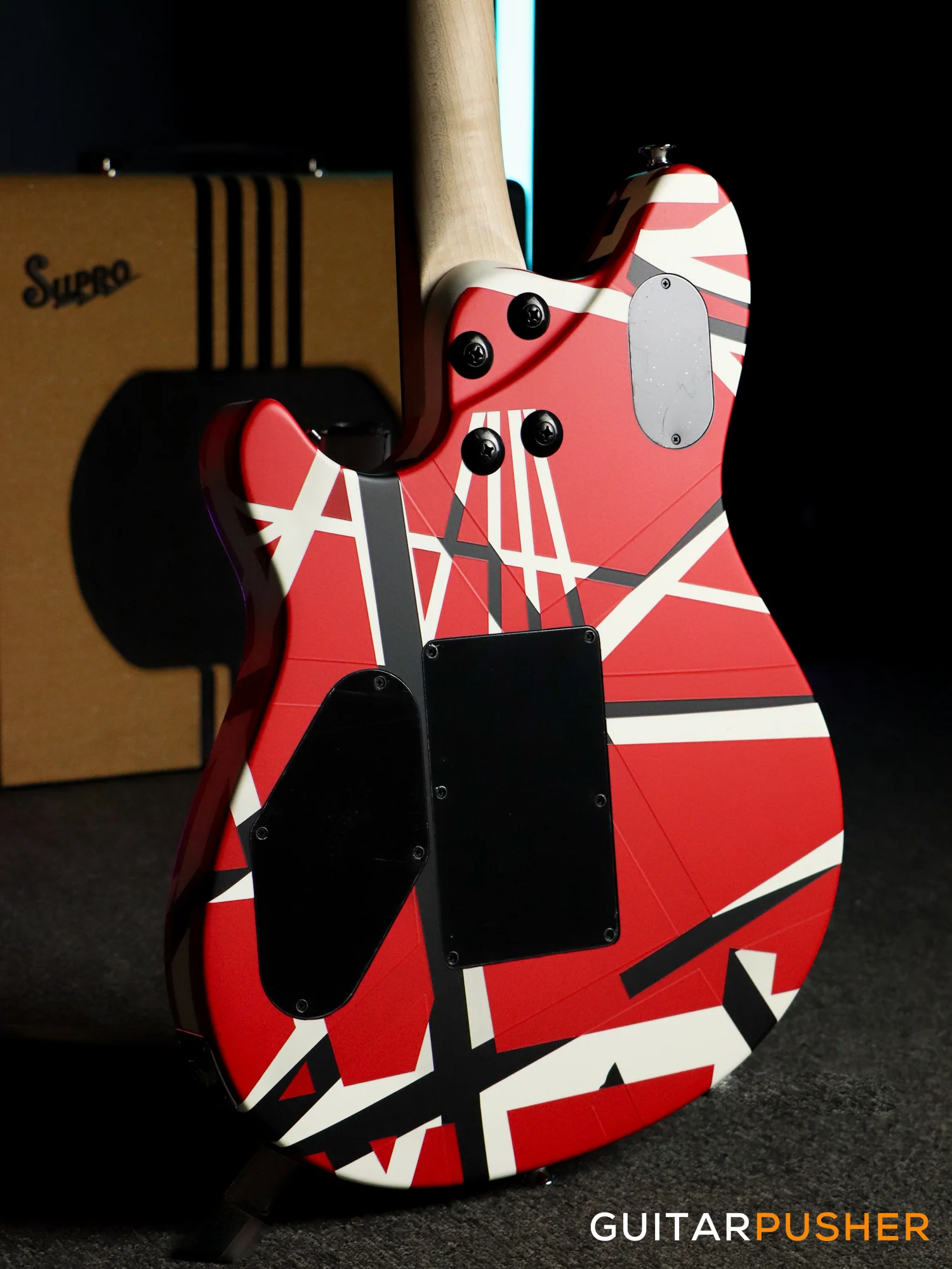 EVH Wolfgang Special Striped, Ebony Fretboard - Red w/ Black & White Stripes (5107702315) - Image 7
