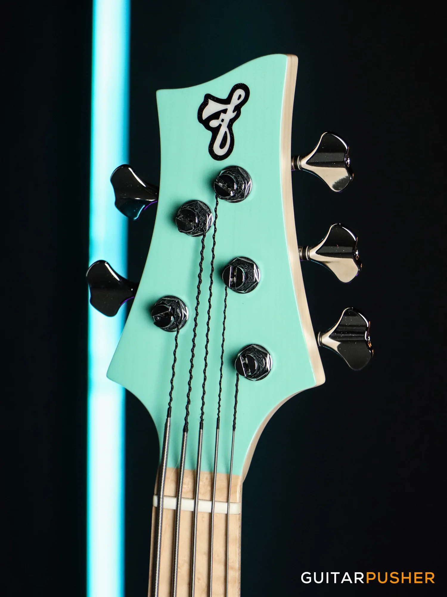FBASS BN5 5-String Bass (Transparent Seafoam Green Gloss) - Ash Body, Birdseye Maple Fingerboard - Image 6