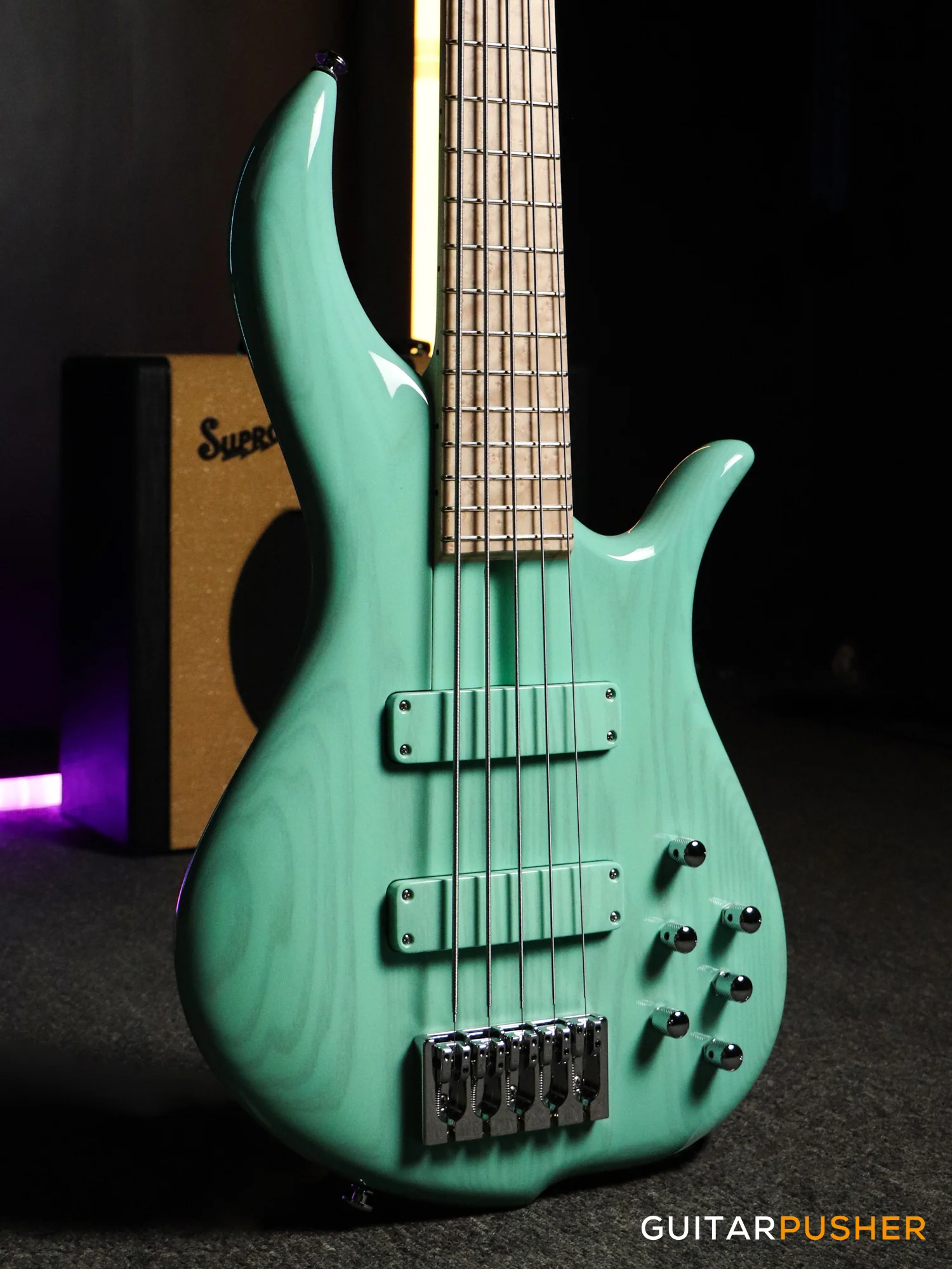 FBASS BN5 5-String Bass (Transparent Seafoam Green Gloss) - Ash Body, Birdseye Maple Fingerboard - Image 8