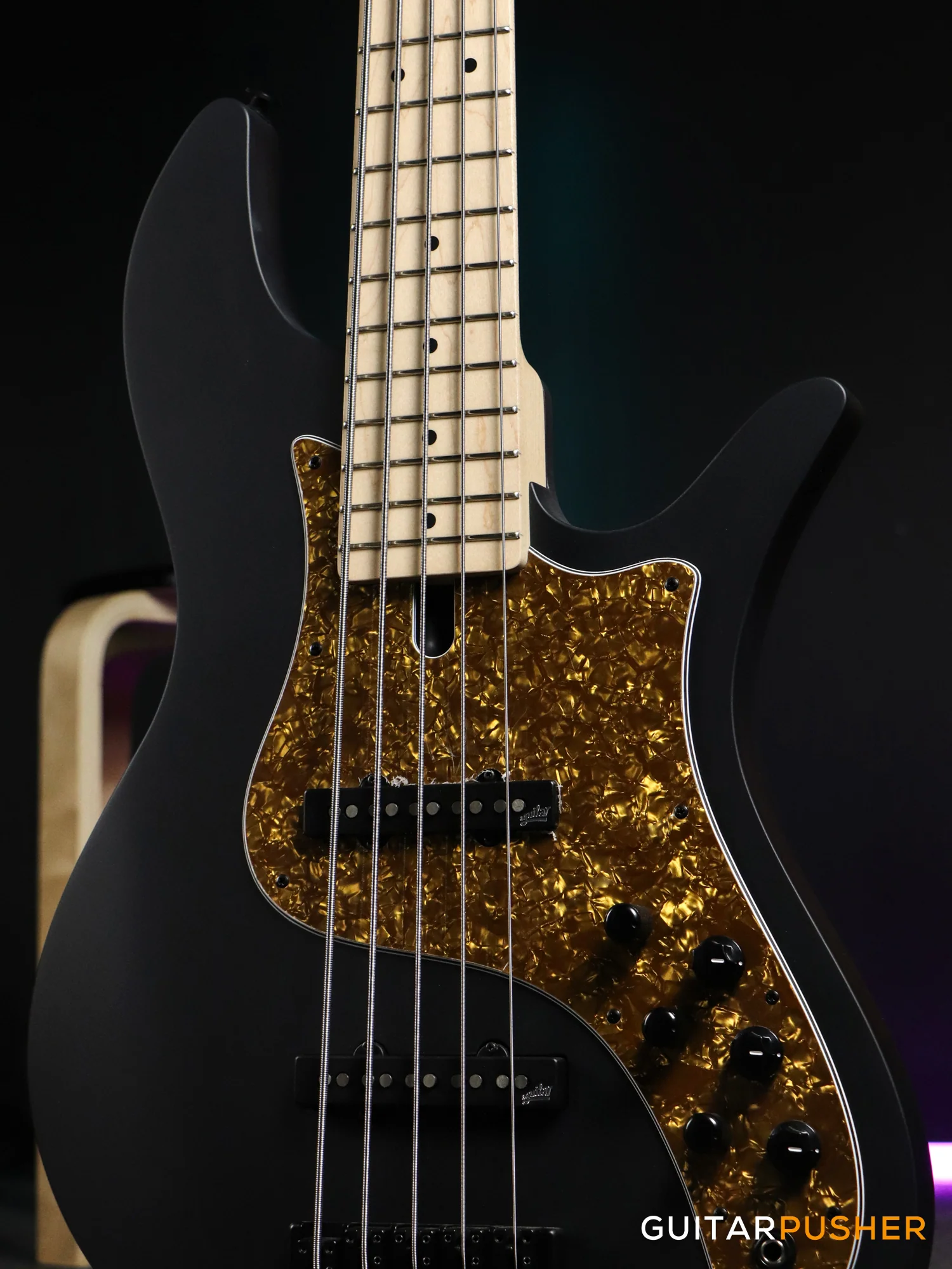 FBASS VF5-J 5-String Bass (Black Matte) - Ash Flat Top Body, Maple Fingerboard - Image 3