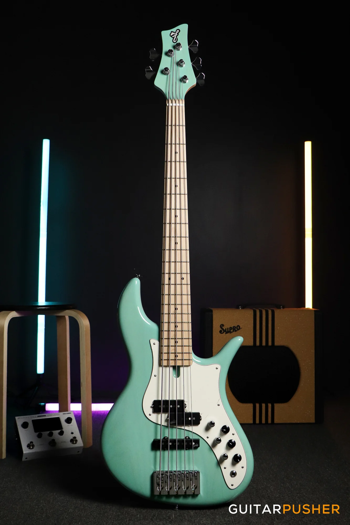 FBASS VF5-PJ 5-String Bass (Transparent Seafoam Green Gloss) - Alder Body, Maple Fingerboard - Image 2