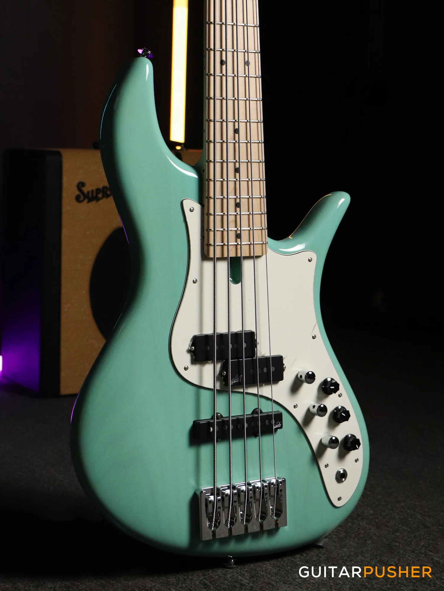 FBASS VF5-PJ 5-String Bass (Transparent Seafoam Green Gloss) - Alder Body, Maple Fingerboard - Image 7