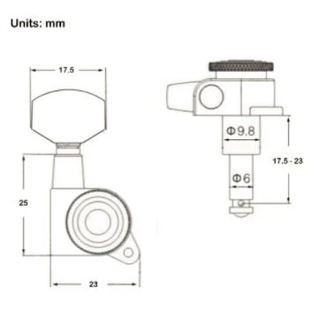 G-Craft MH-150L 3x3 Machine Head Locking Tuner for Guitar - Image 3