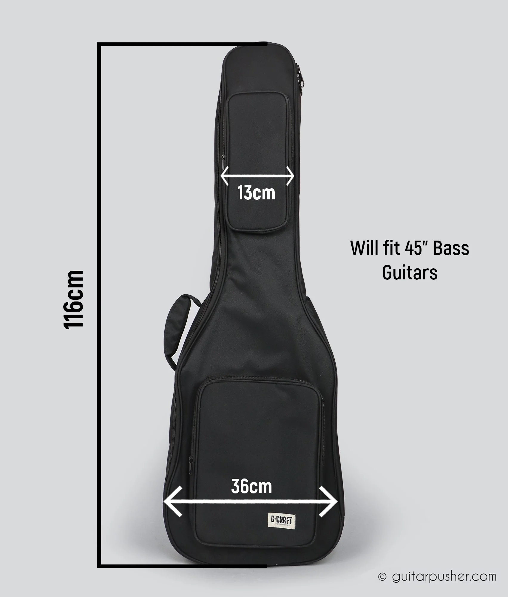 G-Craft LUX Lite B Padded Gig Bag for Bass Guitar - Image 8