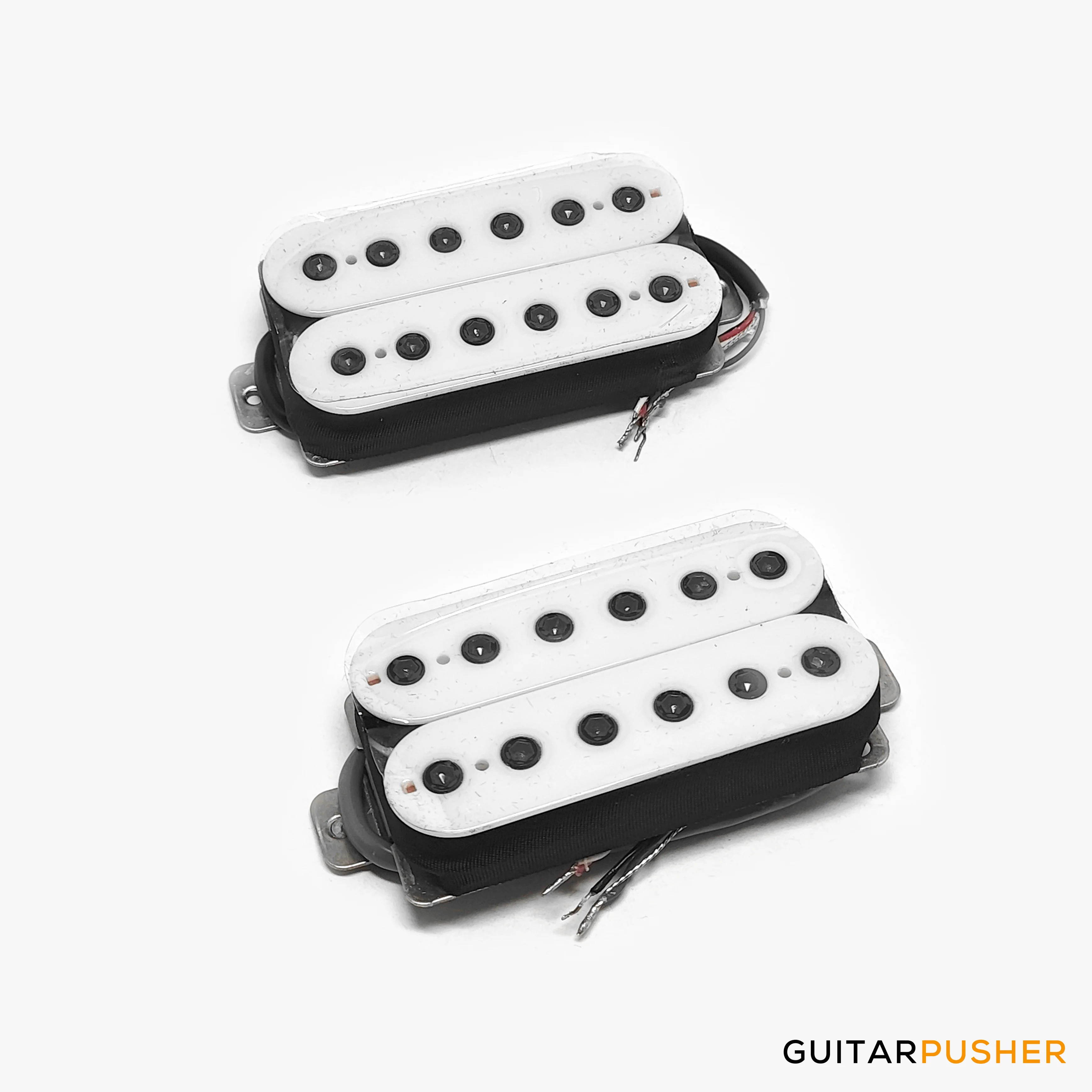 Godwound Thanos Modern Guitar Humbucker Pickup Set - 53mm F Spacing (Open White, Black Bolts)