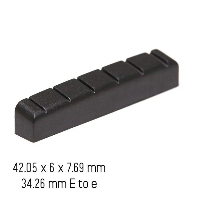 Graphtech Black TUSQ XL Slotted 42 x 6 Electric Guitar Nut PT-6642-00