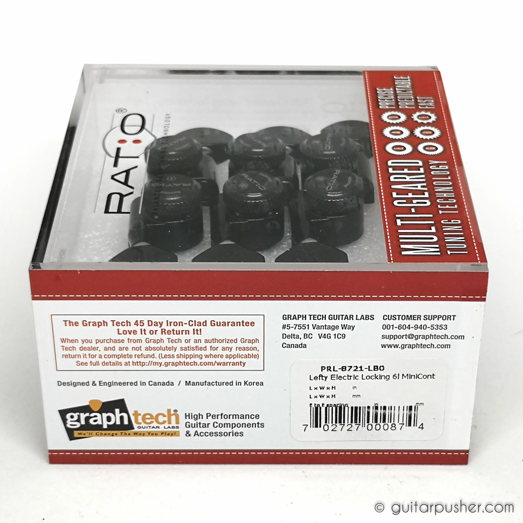 Graphtech RATIO Locking Tuners 6 In-line Mini Black 2 Pin PRL-8721-LB0 - REVERSE/LEFTY - Image 3