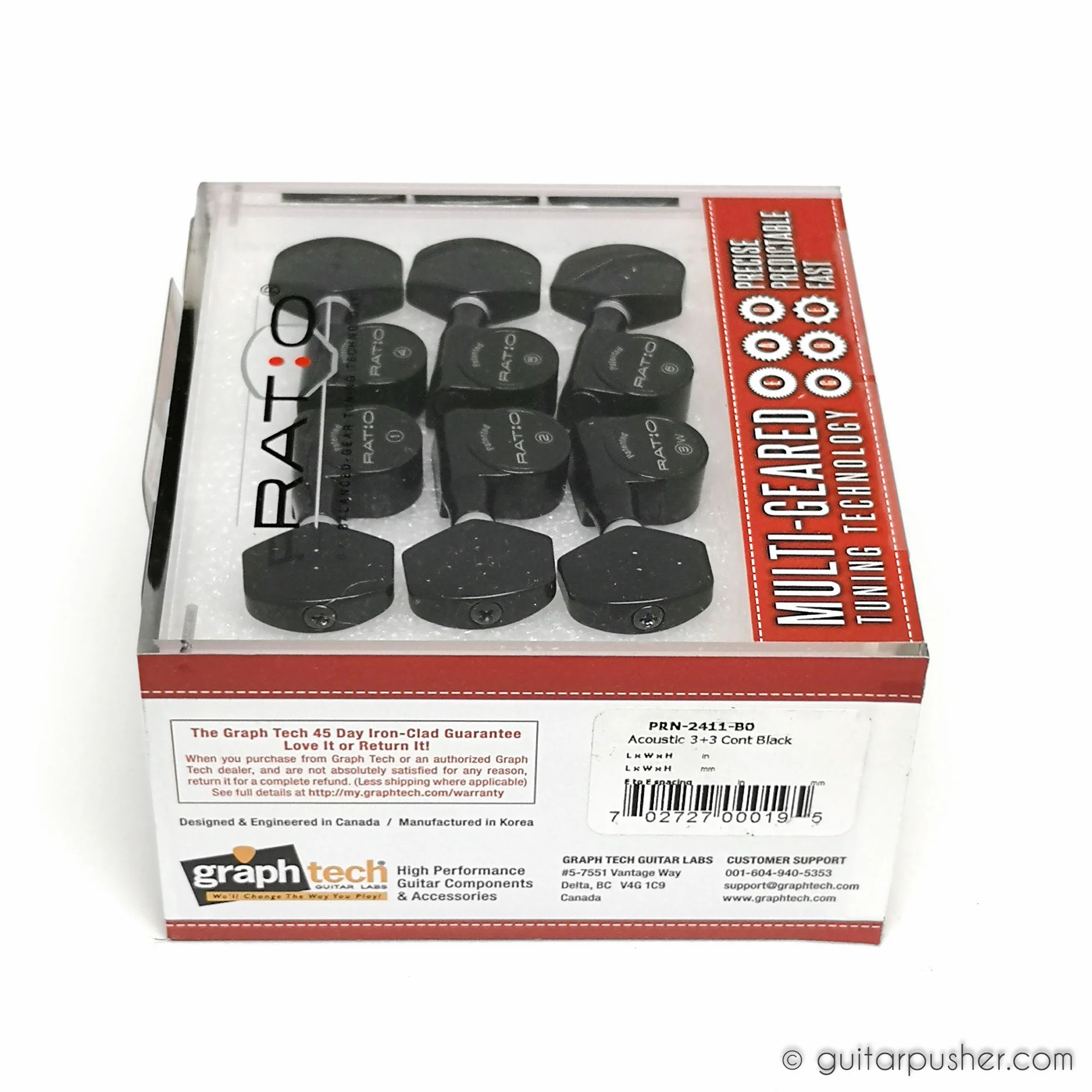 Graphtech Ratio Acoustic 3+3 Contemporary 2 Pin - Black PRN-2411-BO - Image 3