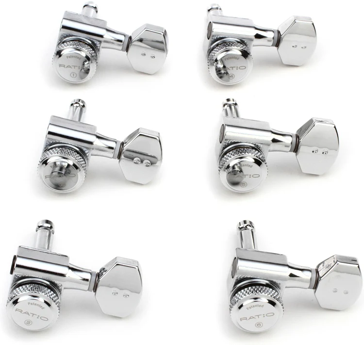 Graphtech RATIO Electric Locking 6 In-line Contemporary Mini Chrome 2 Pin PRL-8721-C0 - Image 4