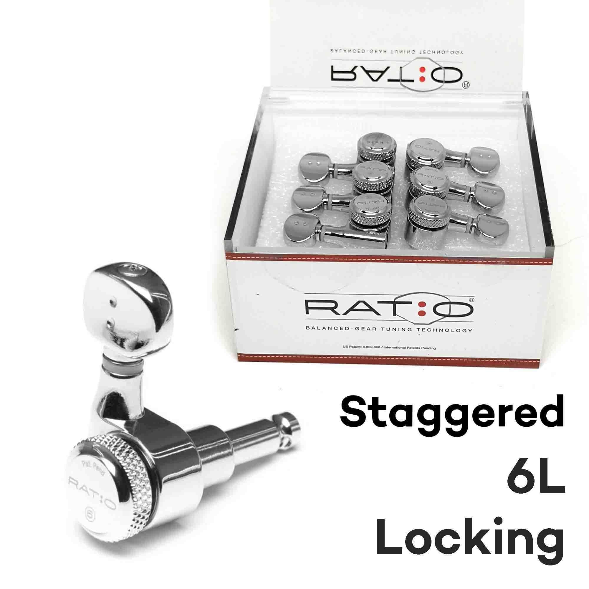 Graphtech RATIO Electric Locking 6 In-line Staggered Post Chrome PRL-9721-C0