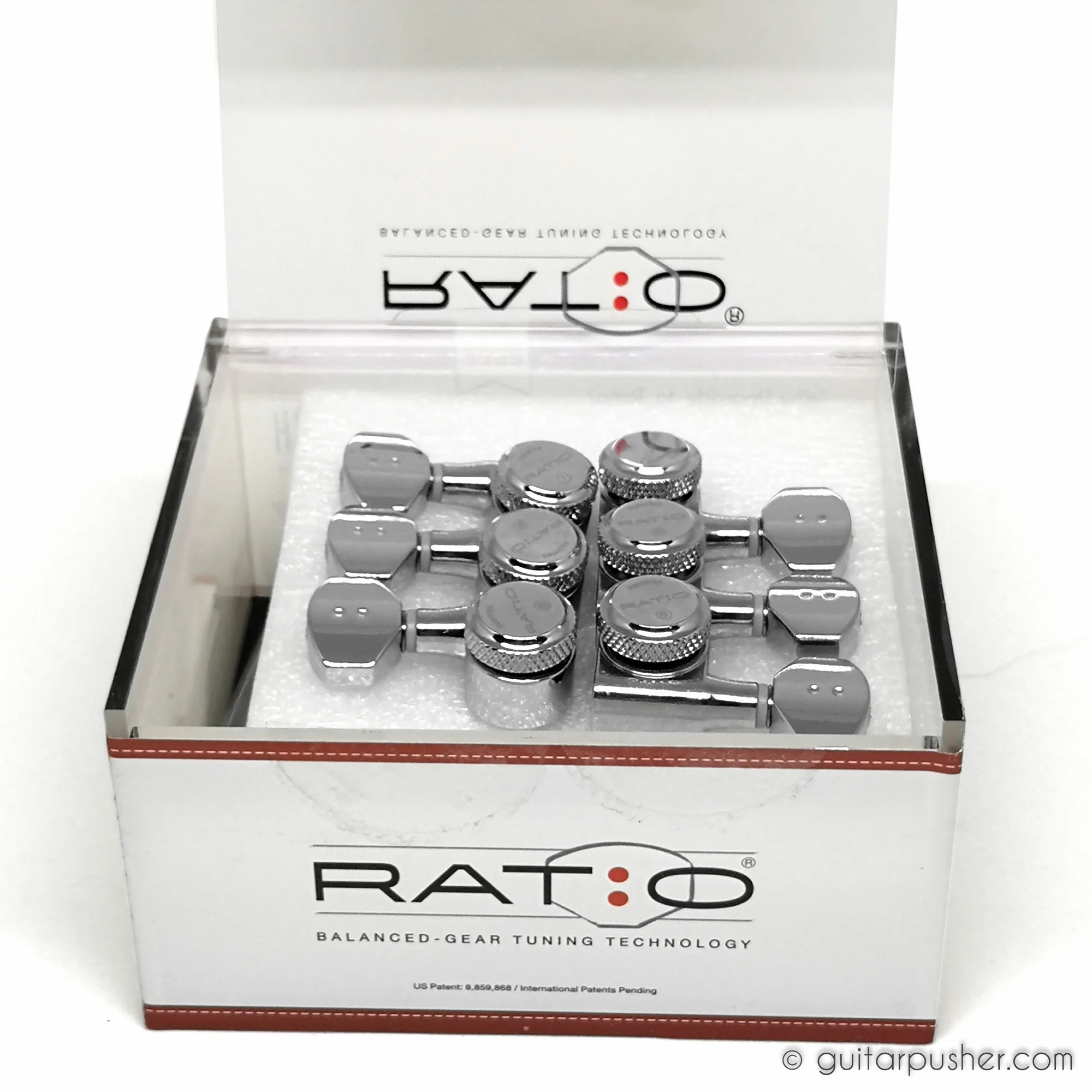 Graphtech RATIO Locking Tuner 6 In-line Contemporary Mini Chrome 2 Pin PRL-8721-LC0 - REVERSE/LEFTY - Image 3
