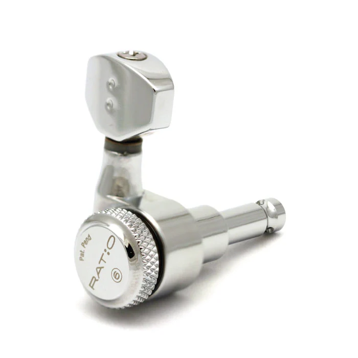 Graphtech RATIO Locking Tuner 6 In-line Contemporary Mini Chrome 2 Pin PRL-8721-LC0 - REVERSE/LEFTY - Image 4