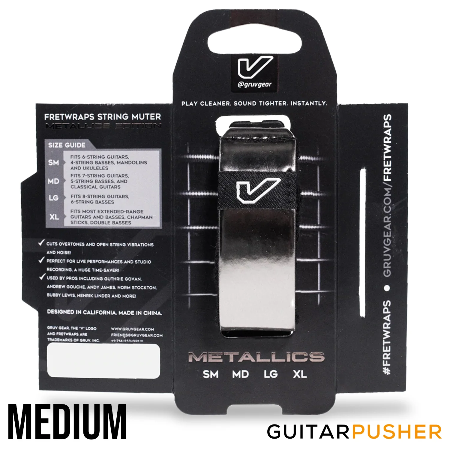 Gruv Gear FretWraps Metallics Edition Titanium (1-Pack) - Image 2