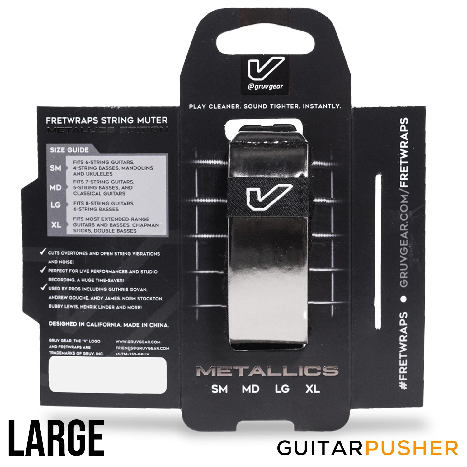 Gruv Gear FretWraps Metallics Edition Titanium (1-Pack) - Image 3