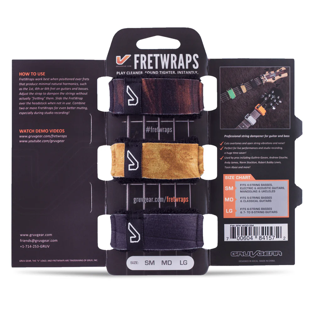 Gruv Gear FretWraps String Muters (3-Pack) Wood