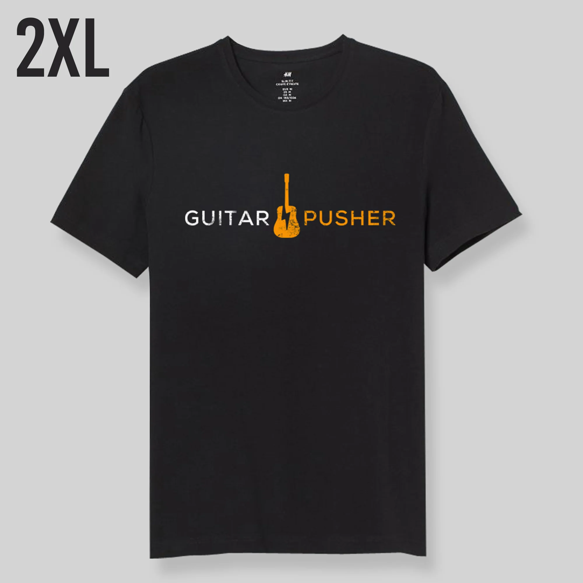 Guitar Pusher Modern Acoustic Logo T-Shirt - Black - Image 6